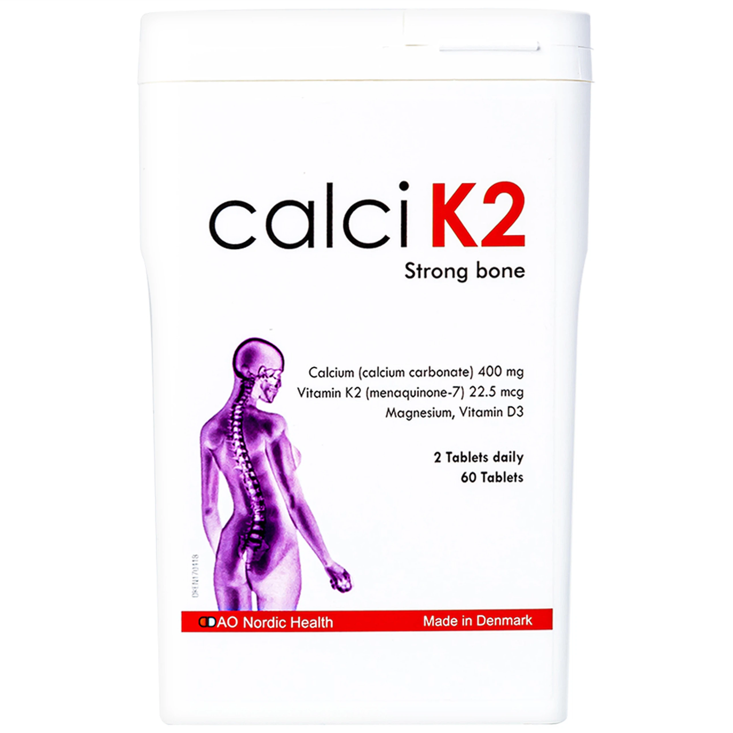 Viên uống Calci K2 Dao Nordic Health bổ sung canxi, chống loãng xương (60 viên)