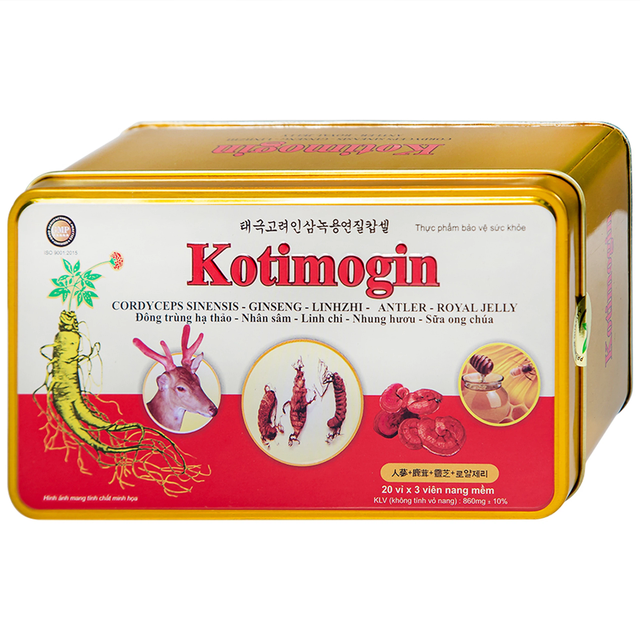 Viên uống Kotimogin Thành Công tăng cường sức khỏe, hạn chế sự lão hóa (20 vỉ x 3 viên)