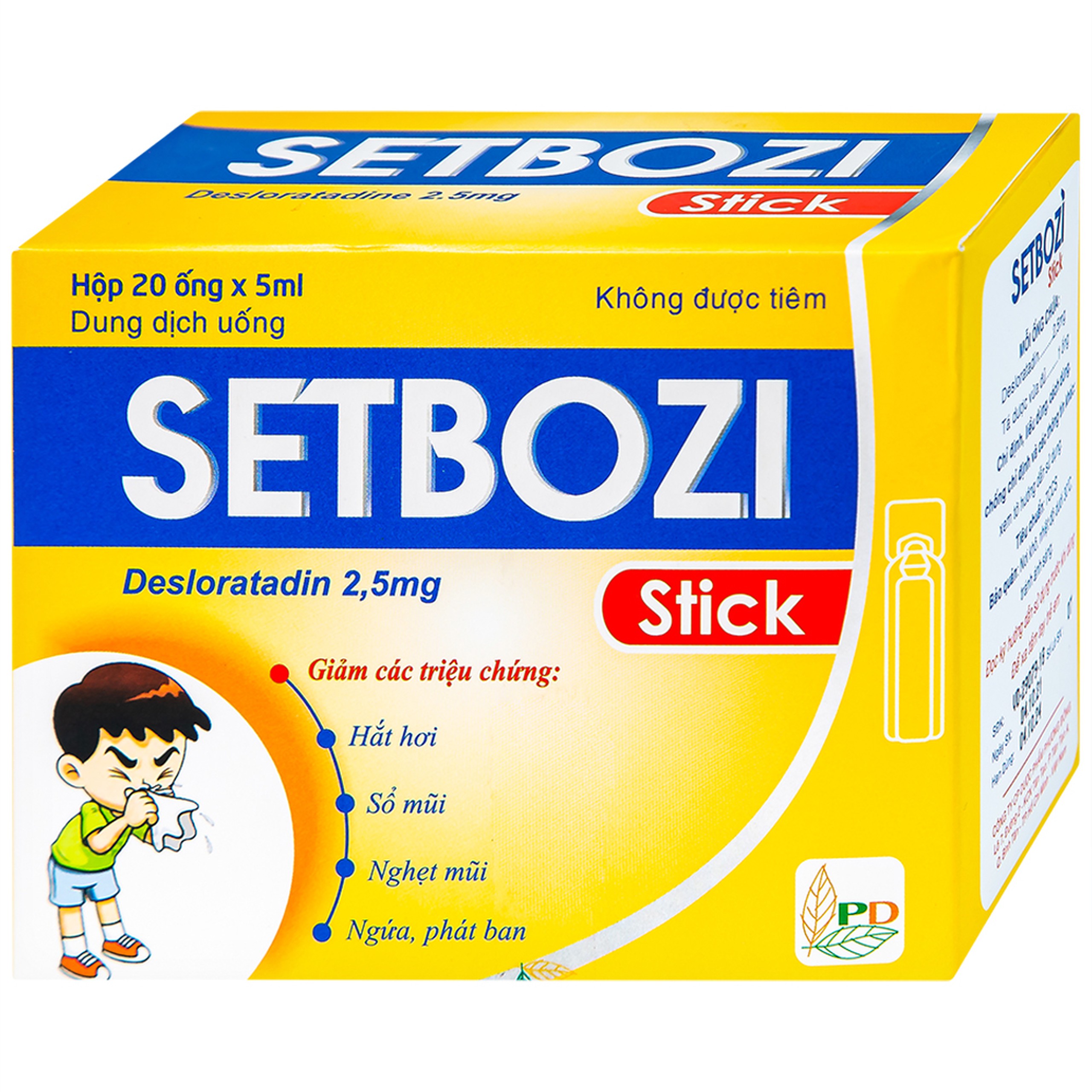 Dung dịch Setbozi Stick giảm các triệu chứng hắt hơi, sổ mũi (20 ống x 5ml) 