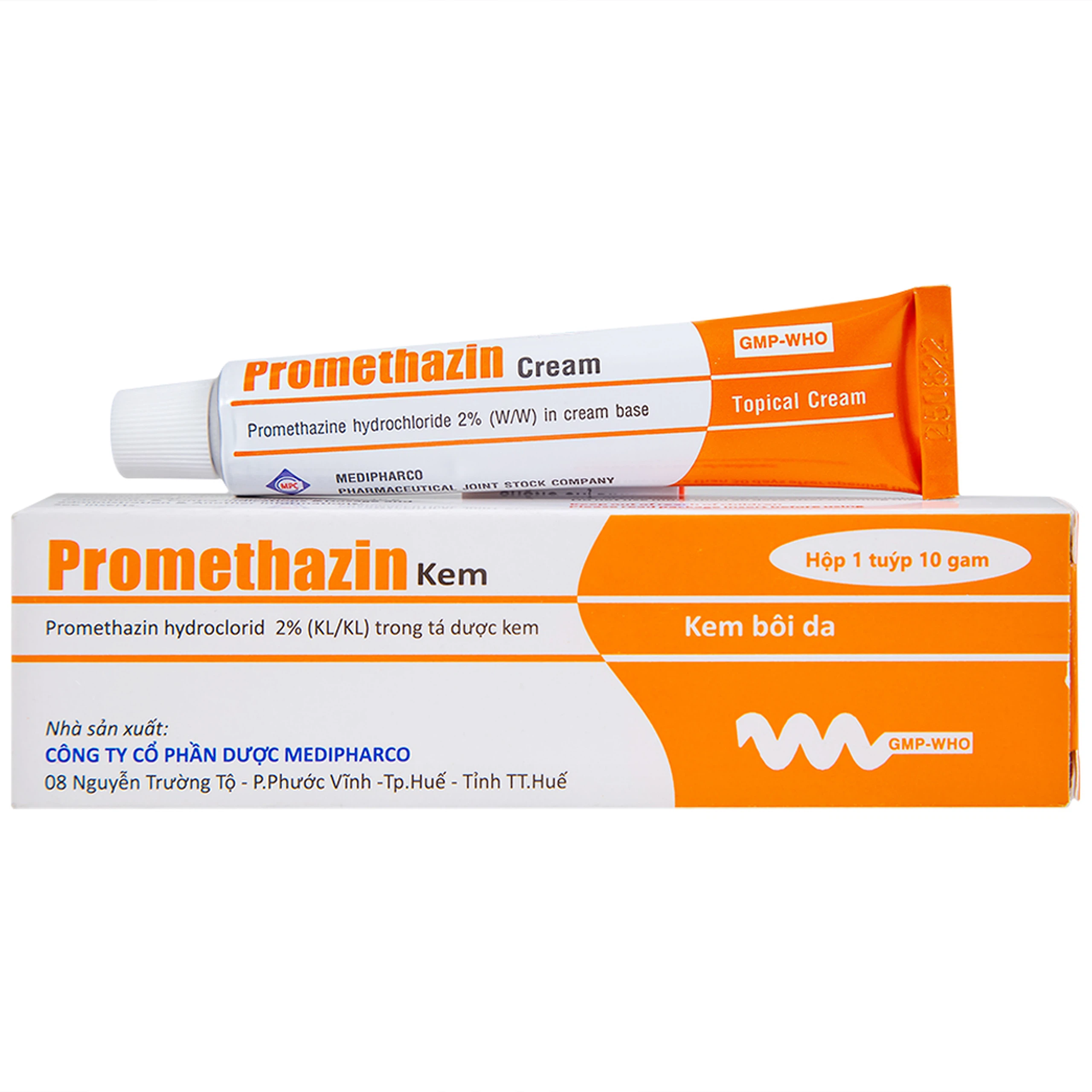 Kem bôi da Promethazin 2% Medipharco điều trị ngứa sẩn, mày đay, côn trùng đốt (1 tuýp x 10g) 
