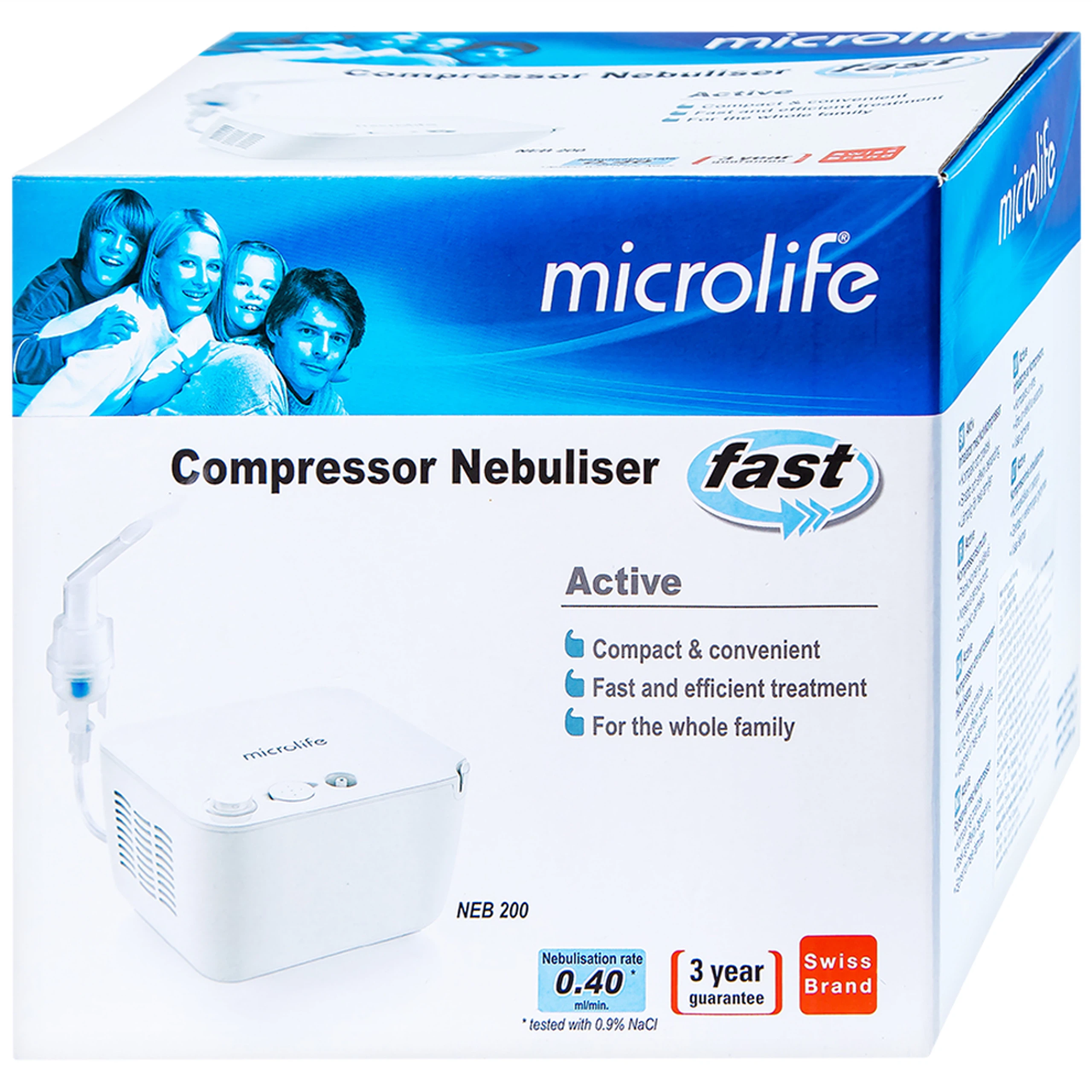 Máy xông khí dung Microlife NEB200 hỗ trợ các bệnh viêm mũi, viêm xoang