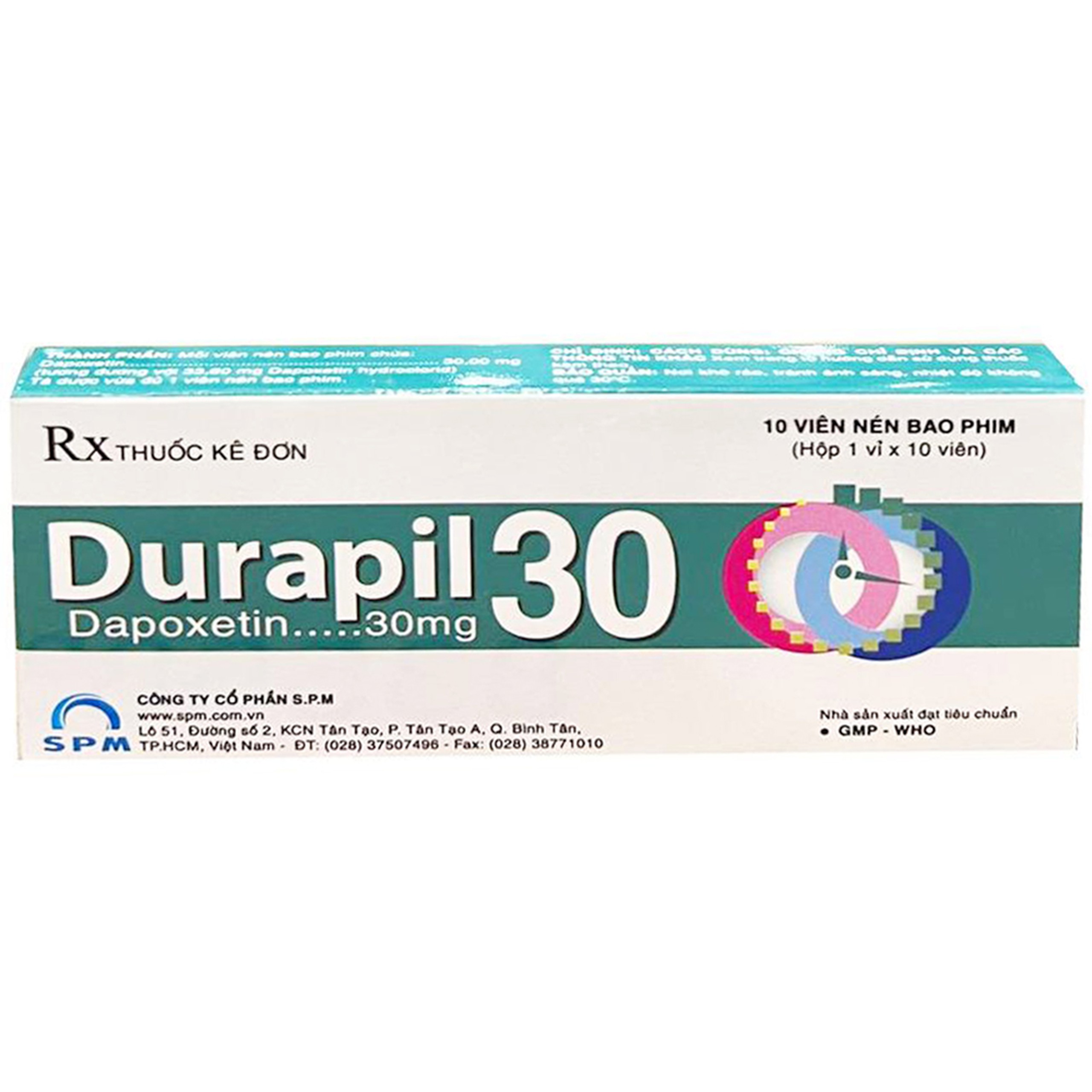 Thuốc Durapil 30 S.P.M điều trị xuất tinh sớm ở nam giới (1 vỉ x 10 viên)