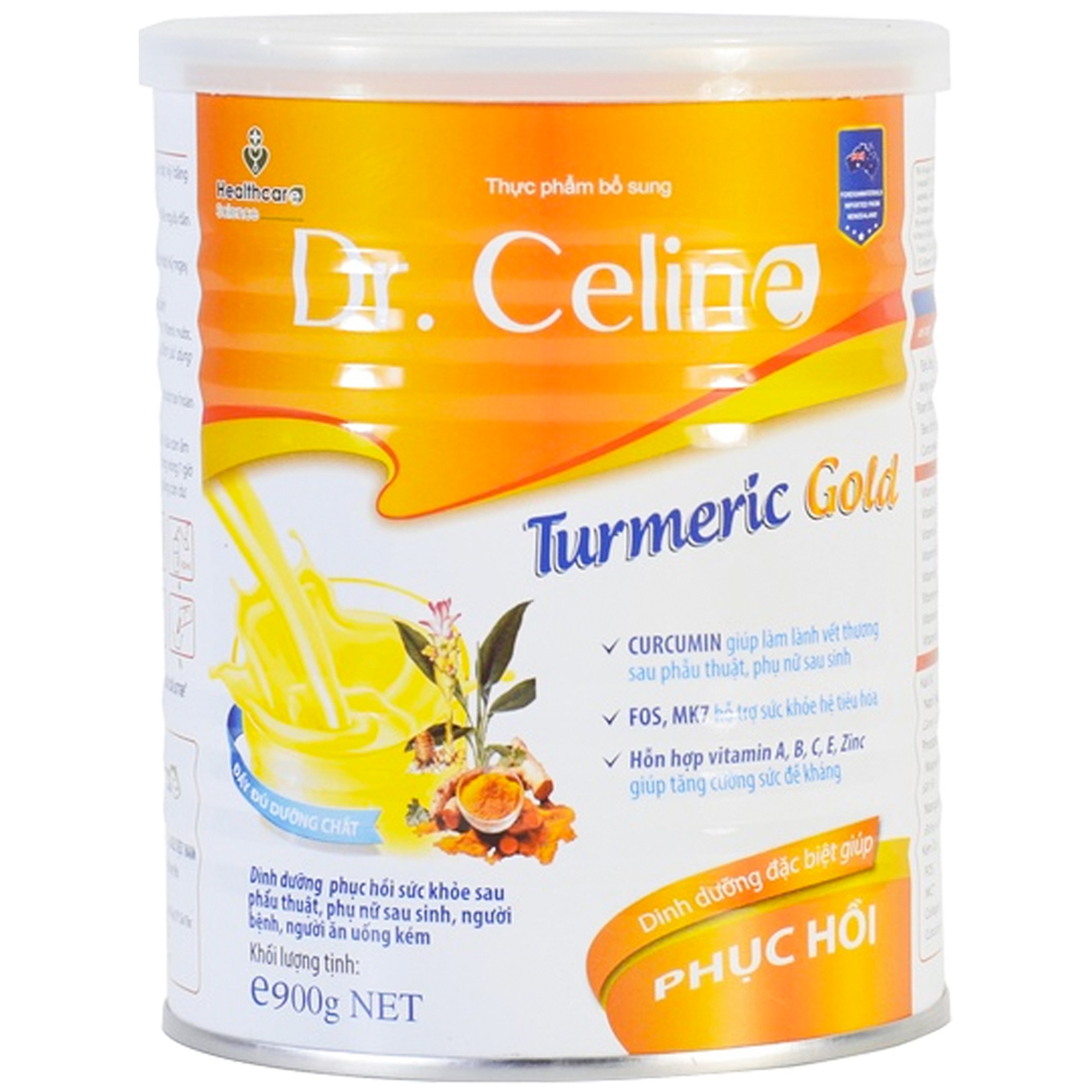 Sữa nghệ Dr. Celine Turmeric Gold Healthcare hỗ trợ giảm các tác nhân gây đau dạ dày, tá tràng (900g)