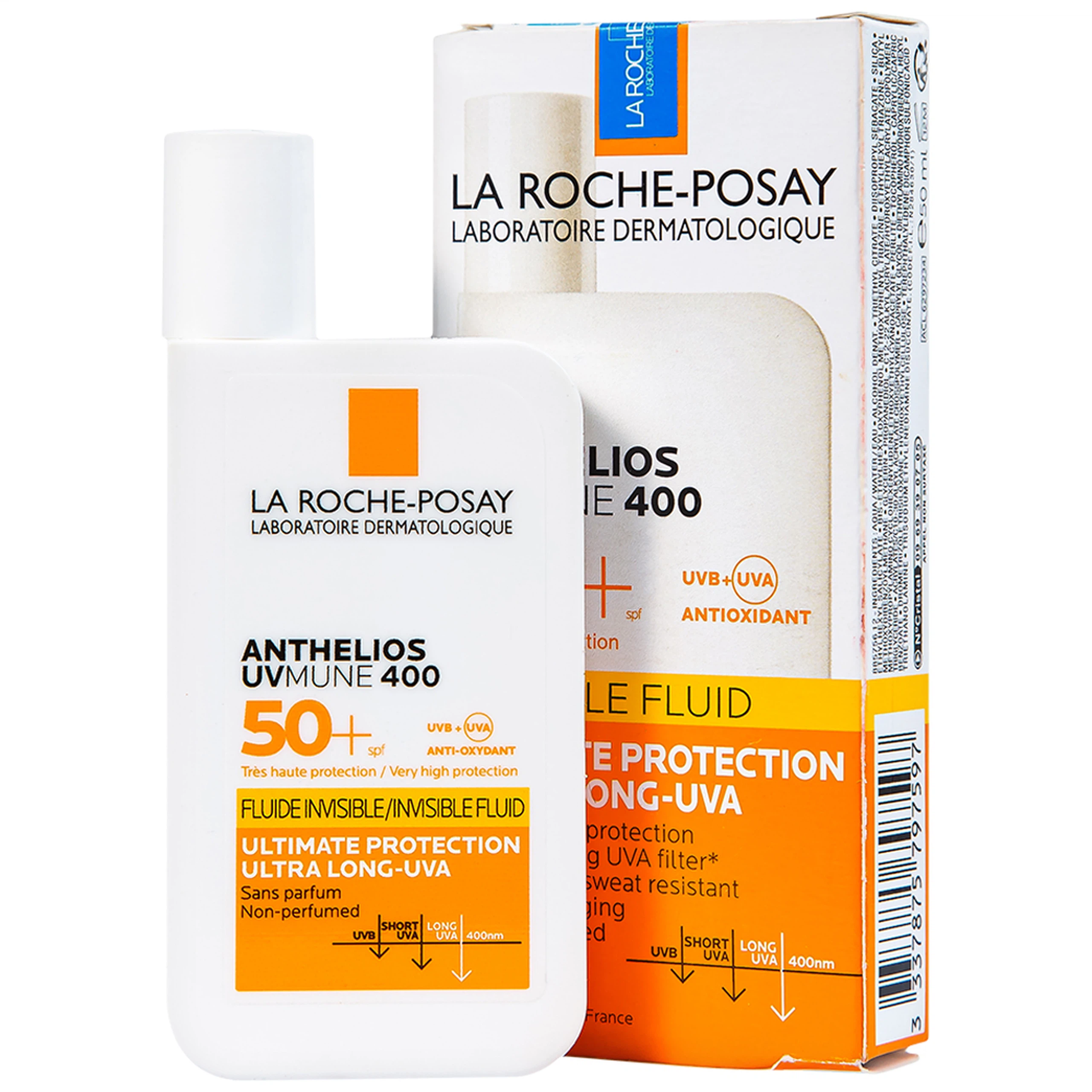 Sữa chống nắng lâu trôi La Roche-Posay Laboratoire Dermatologiue Anthelios Uvmune 400 Invisible Fuild (50ml)