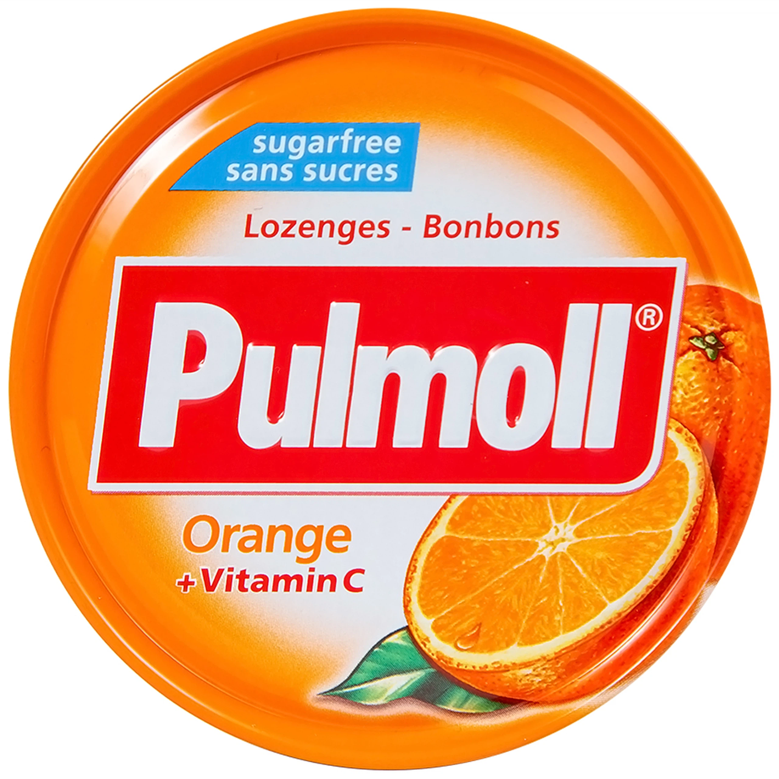 Kẹo ngậm không đường Pulmoll vị cam và Vitamin C bổ sung vitamin, làm dịu họng và giảm ho (45g)