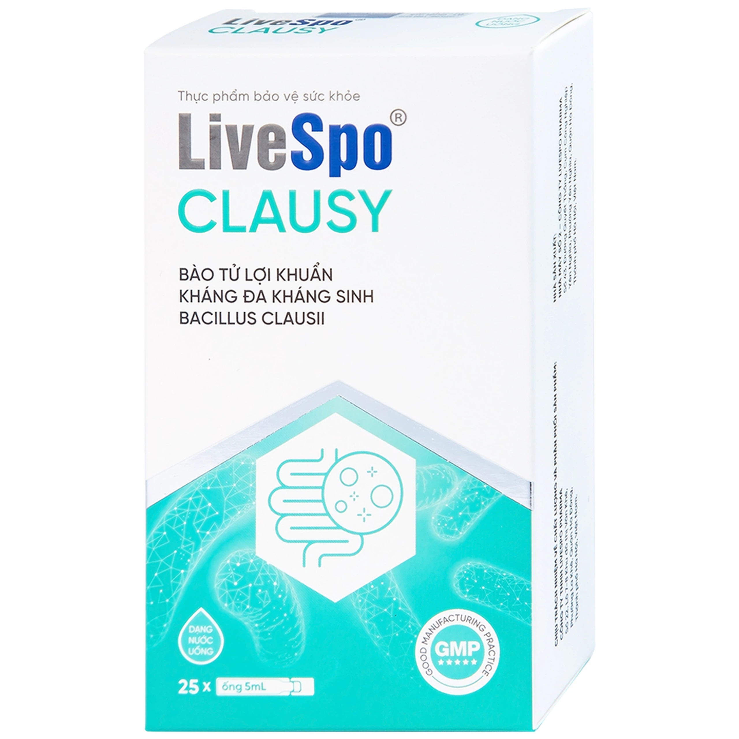 Dung dịch LiveSpo Clausy bổ sung lợi khuẩn, giúp cân bằng hệ vi sinh đường ruột (25 ống x 5ml)