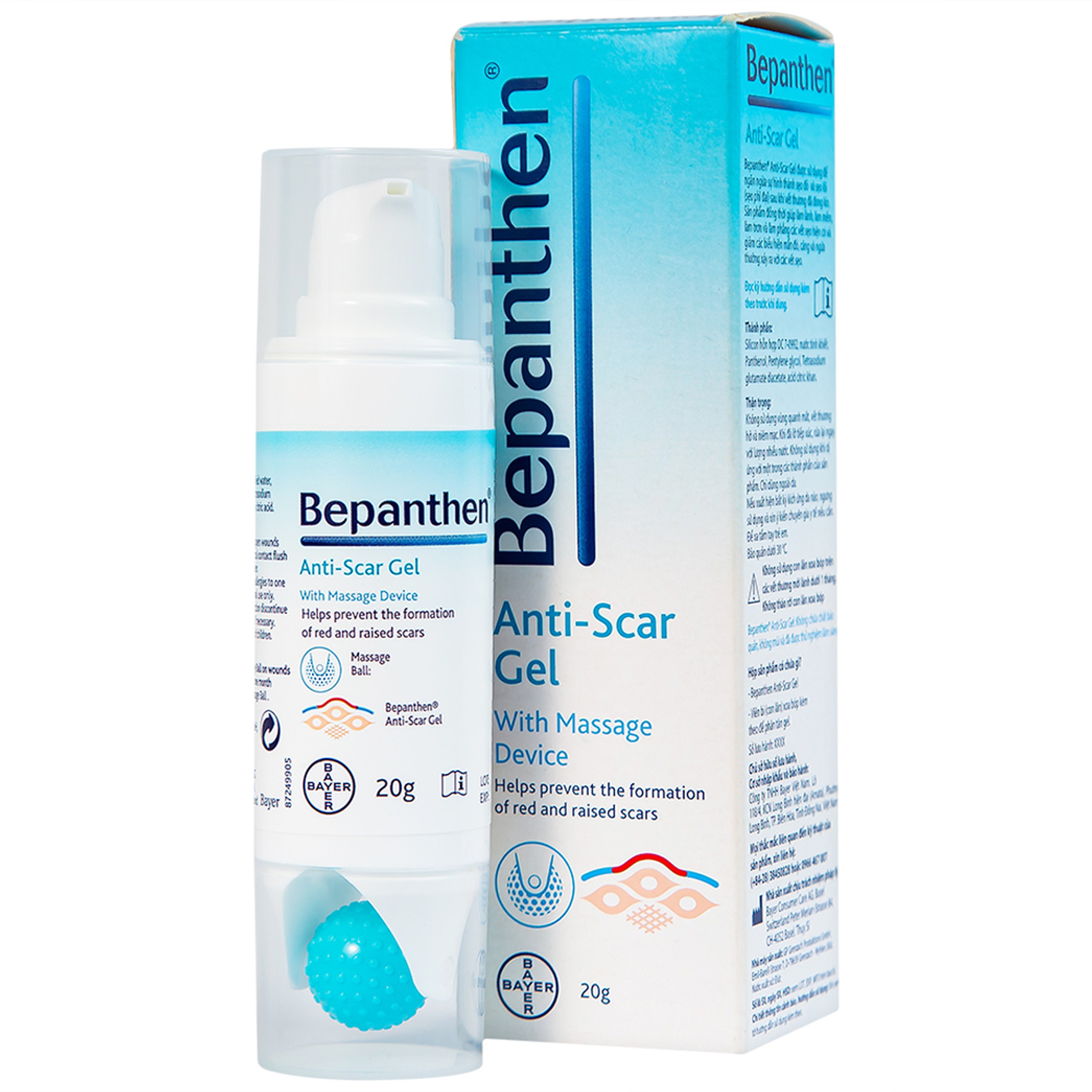 Gel trị sẹo Bepanthen Anti-Scar ngăn ngừa hình thành sẹo đỏ và sẹo lồi (20g)