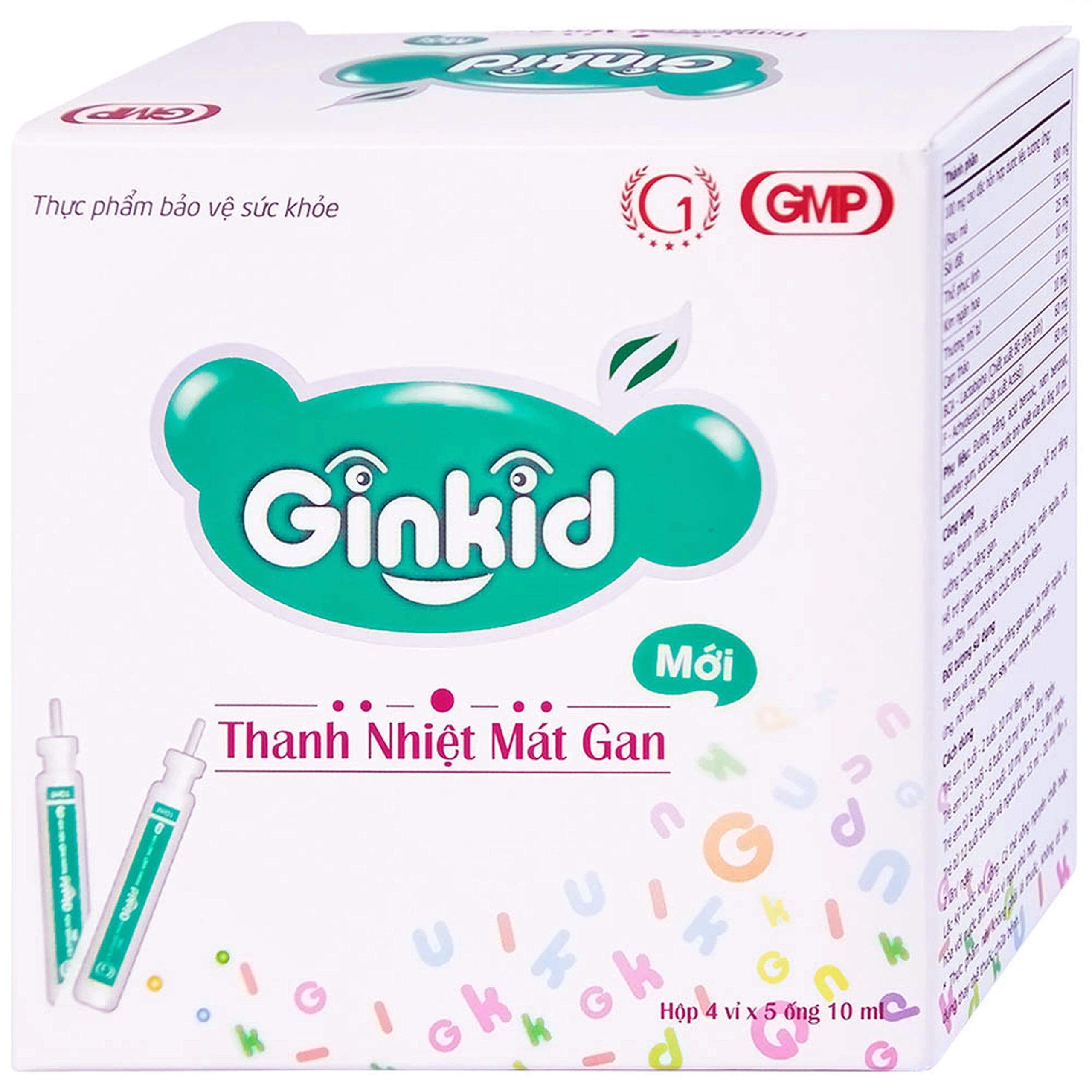 Siro Ginkid GINIC thanh nhiệt mát gan (4 vỉ x 5 ống x 10ml)