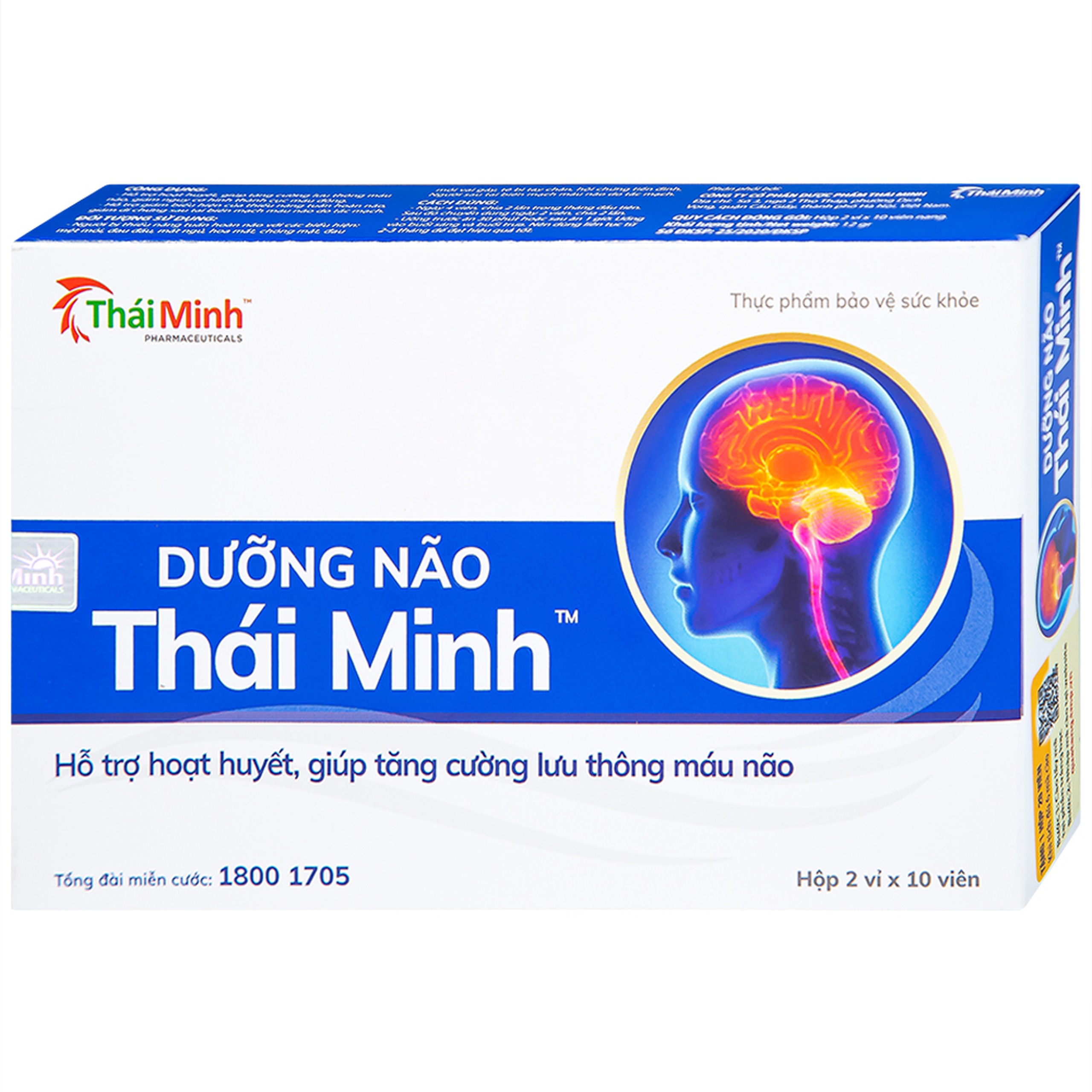 Viên uống Dưỡng Não Thái Minh hỗ trợ hoạt huyết, tăng cường lưu thông máu não (2 vỉ x 10 viên)