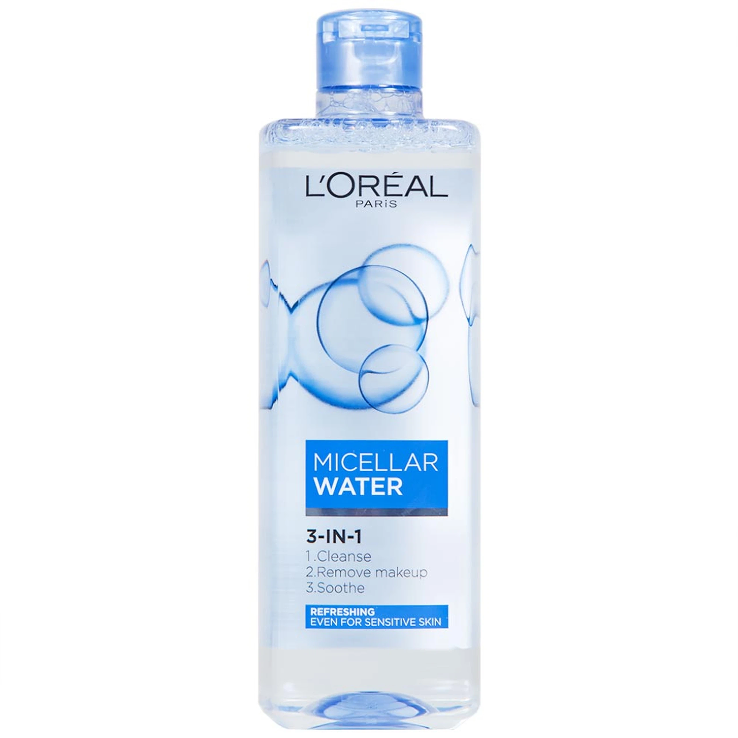 Nước tẩy trang L'Oreal Micellar Water 3-in-1 Refreshing dành cho da nhạy cảm (400ml)