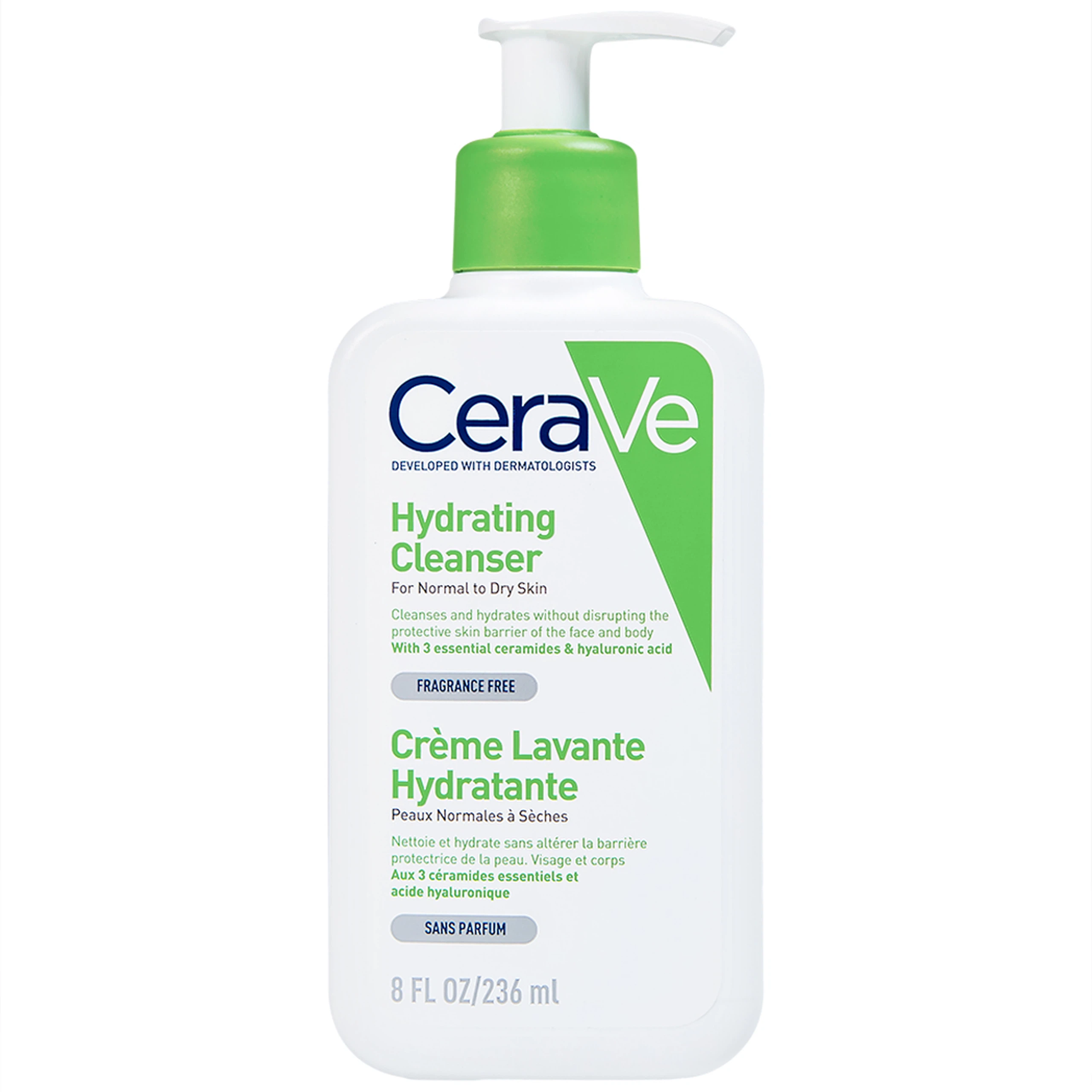 Sữa rửa mặt giúp làm sạch sâu dành cho da thường, da khô Cerave Developed With Dermatologists Hydrating Cleanser (236ml)