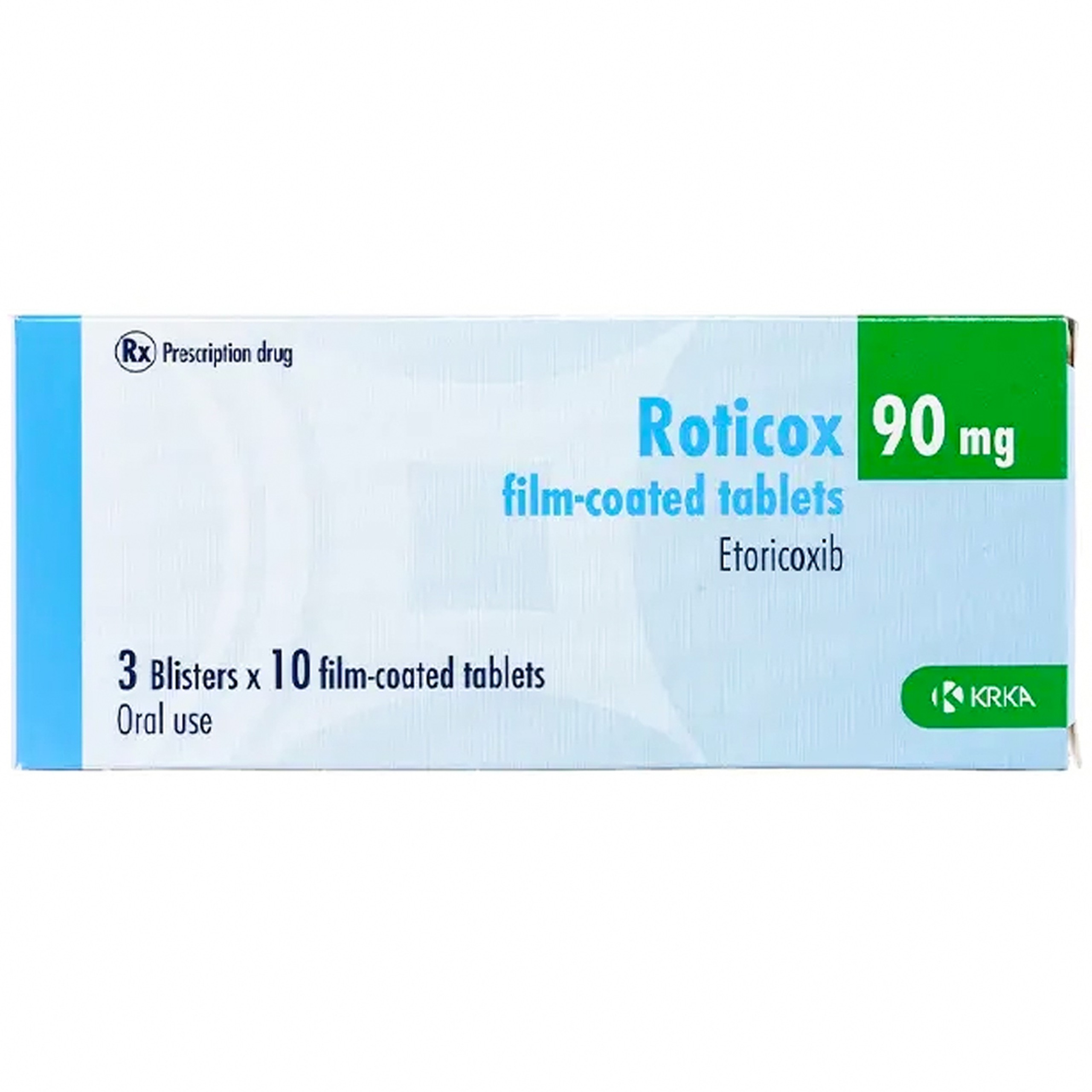 Thuốc Roticox 90mg Krka giảm triệu chứng bệnh viêm xương khớp, viêm cột sống (3 vỉ x 10 viên)