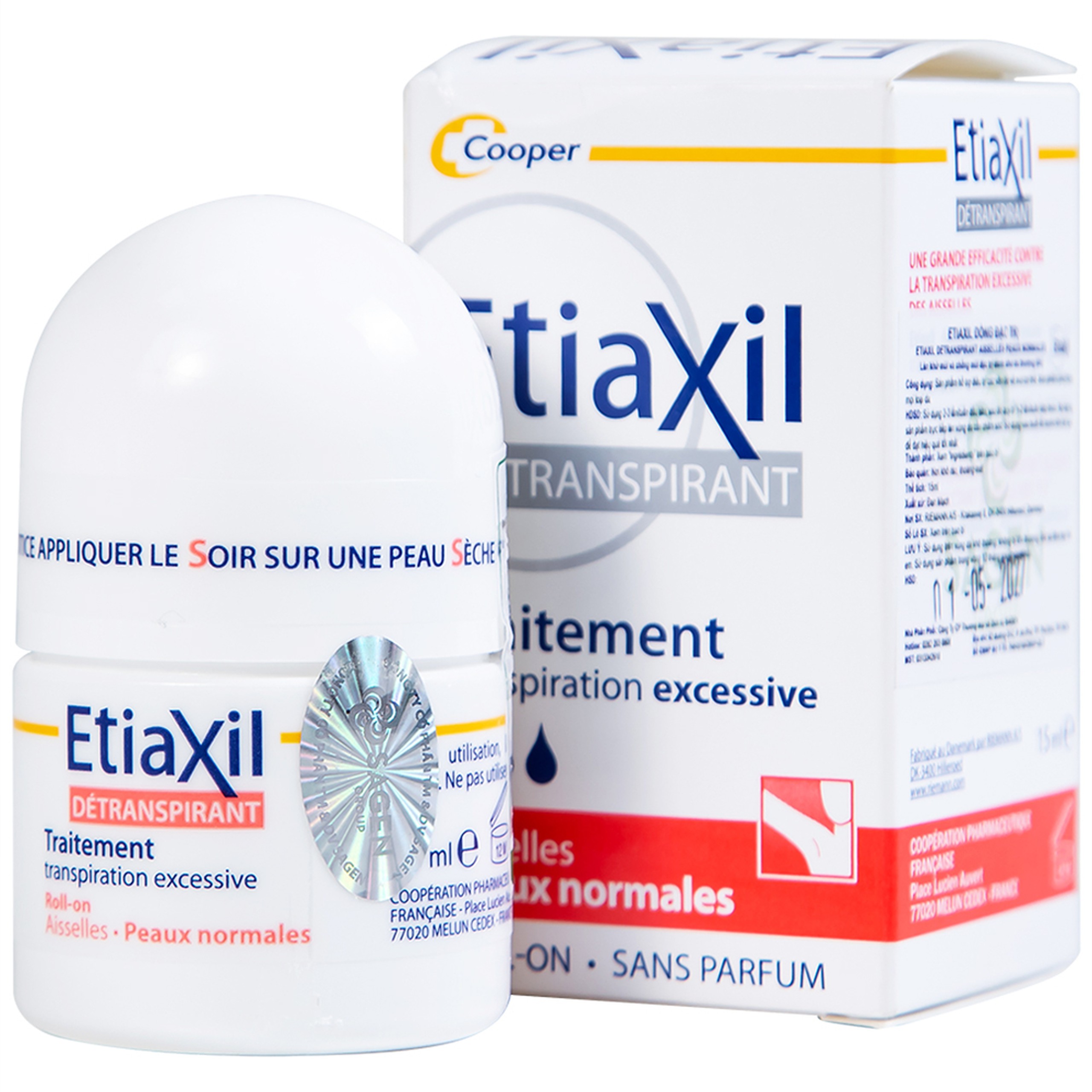 Lăn khử mùi và chống mùi đặc trị dành cho da thường EtiaXil Detranspirant Aisselles Peaux Normales (15ml)