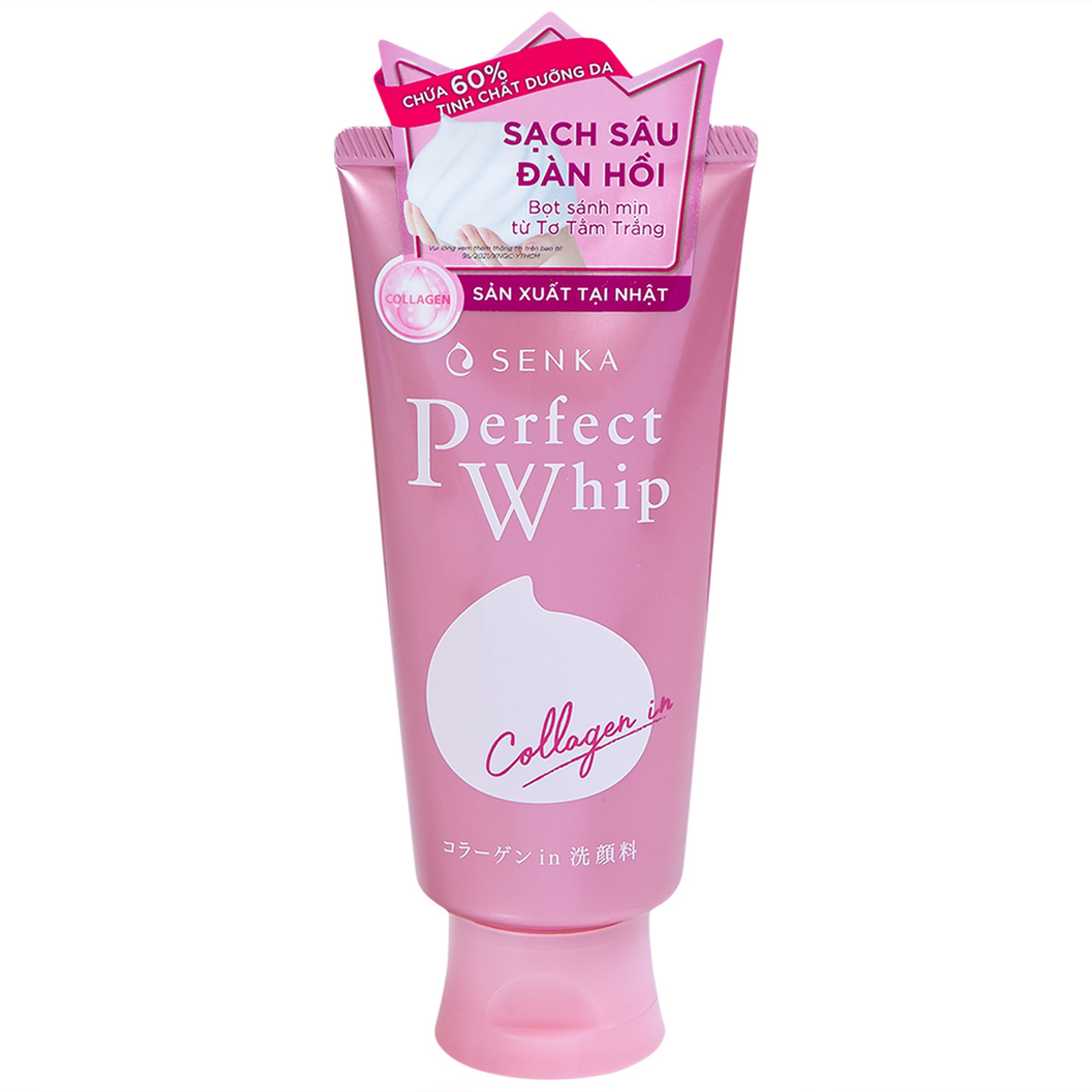 Sữa rửa mặt Collagen Senka Perfect Whip Collagen IN loại bỏ bụi bẩn, bụi mịn và bã nhờn (120g)