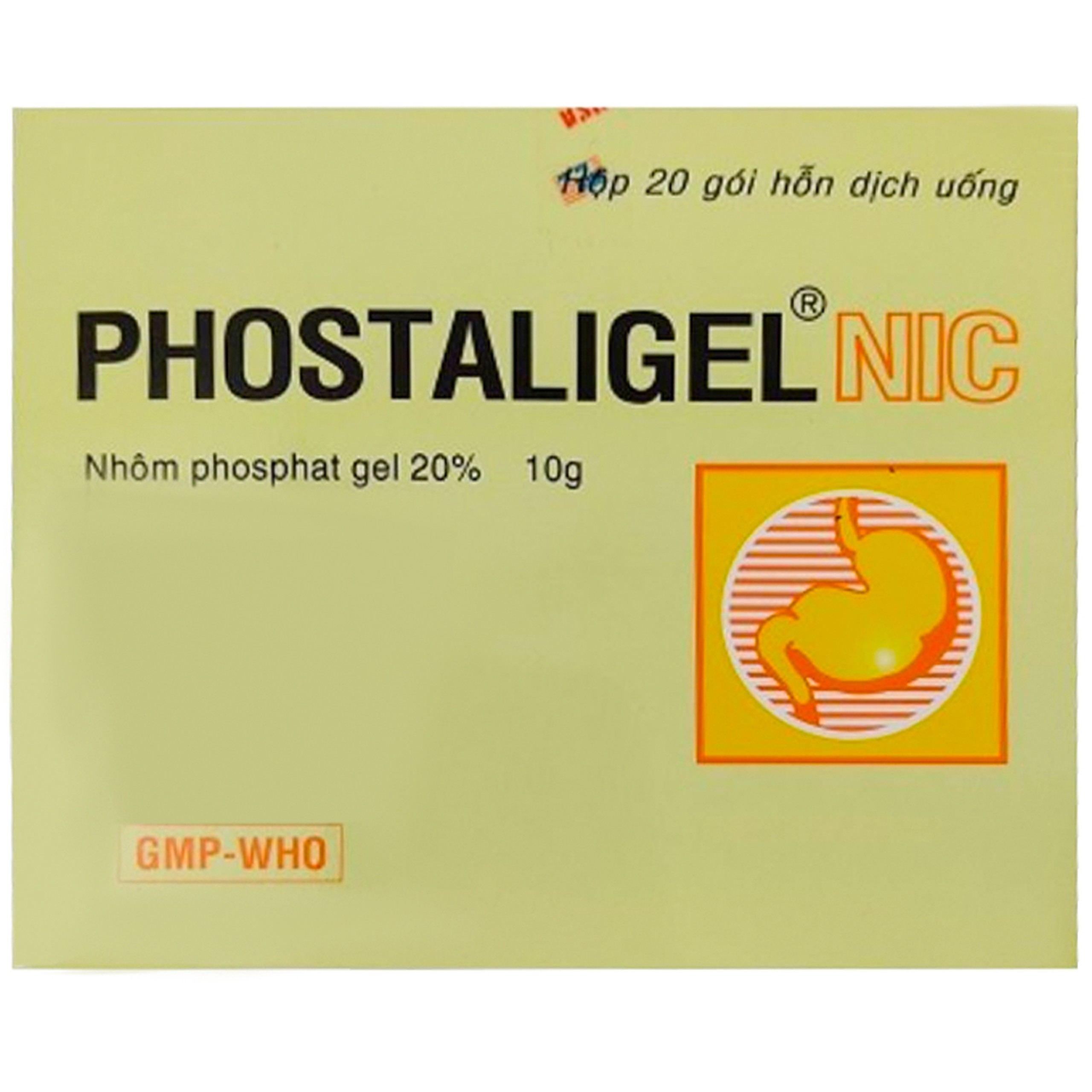 Thuốc Phostaligel Nic Pharma điều trị viêm thực quản, viêm dạ dày cấp và mạn tính (20 góI)