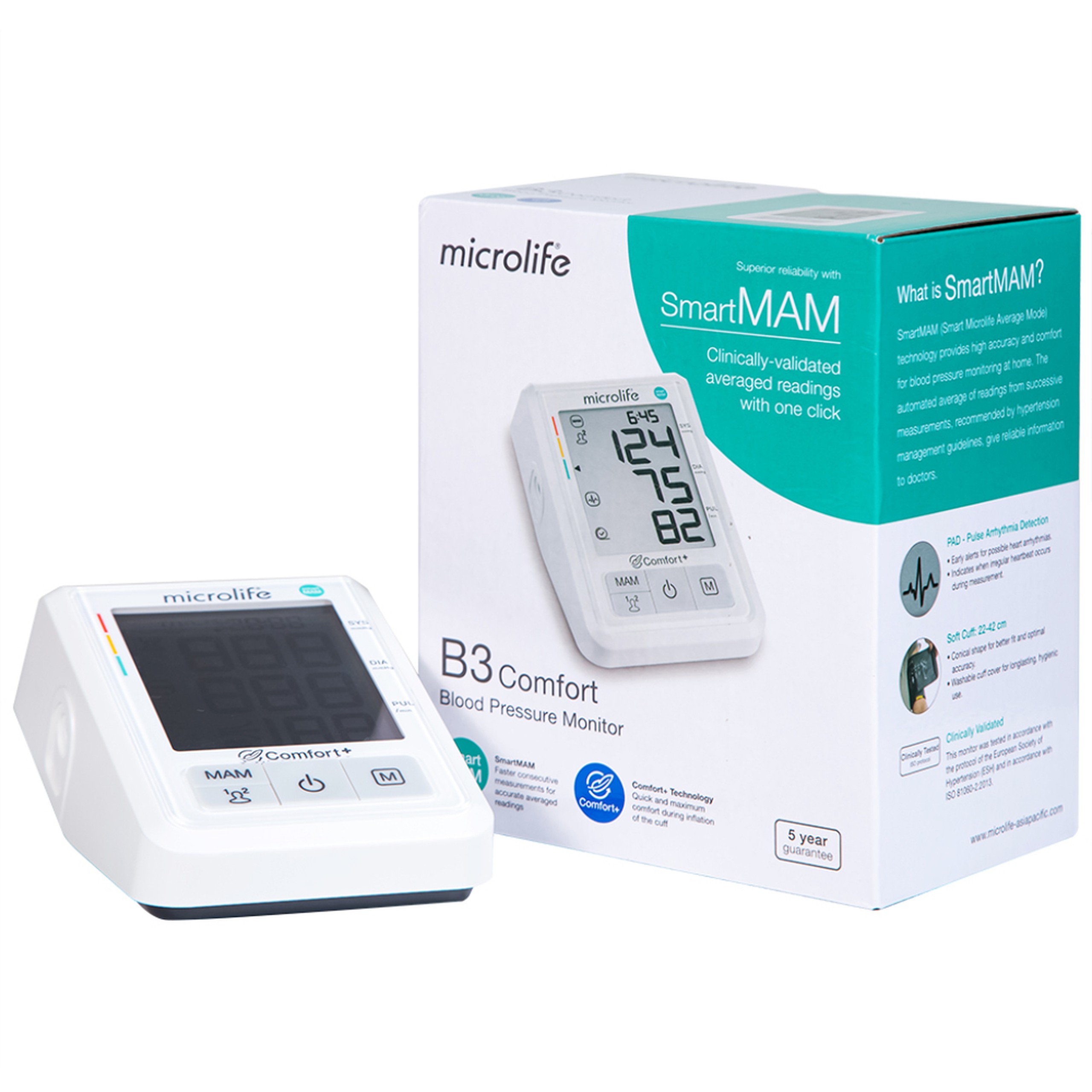 Máy đo huyết áp bắp tay tự động Microlife B3 Comfort hỗ trợ đo huyết áp và nhịp tim