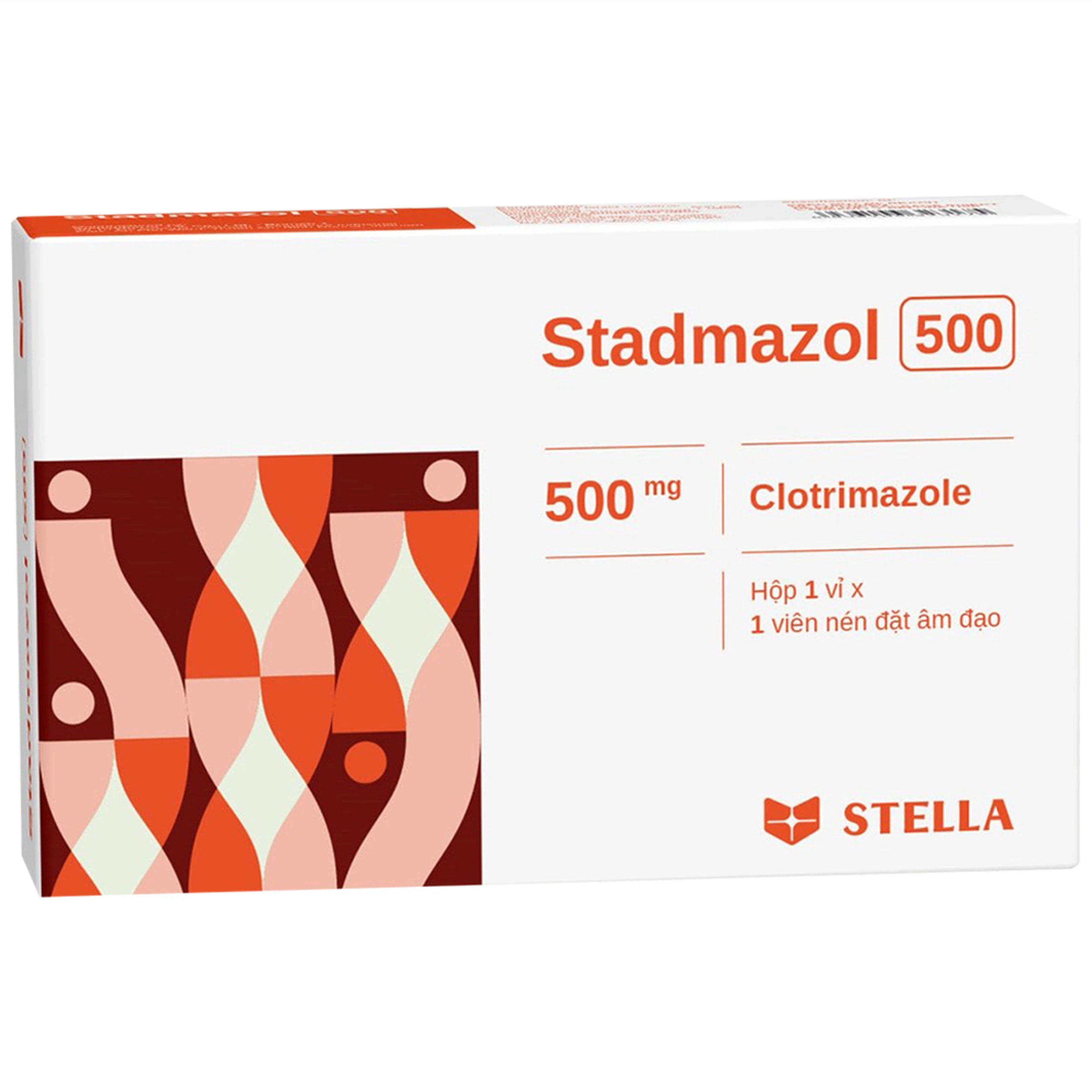 Viên đặt âm đạo Stadmazol 500 Stella điều trị viêm âm đạo (1 viên)