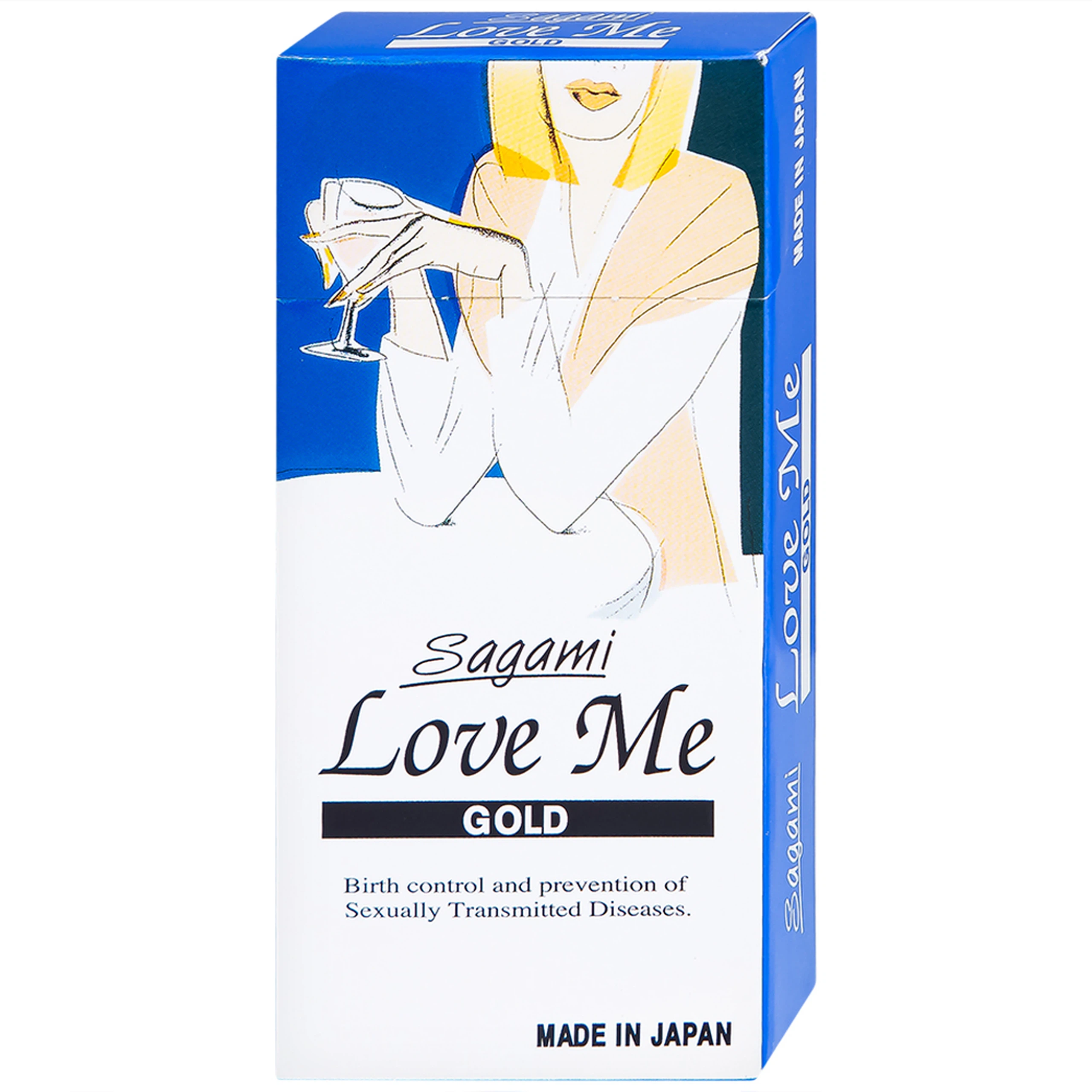Bao cao su Sagami Love Me Gold siêu mỏng, trơn, không màu không mùi (10 cái)