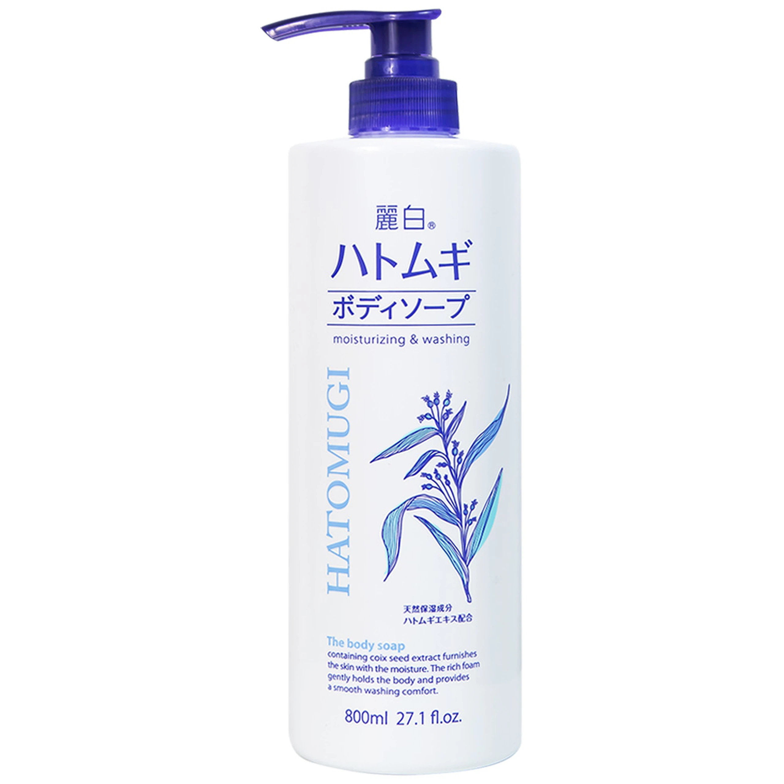 Sữa tắm dưỡng ẩm và làm sáng da Reihaku Hatomugi Body Soap (800ml) 