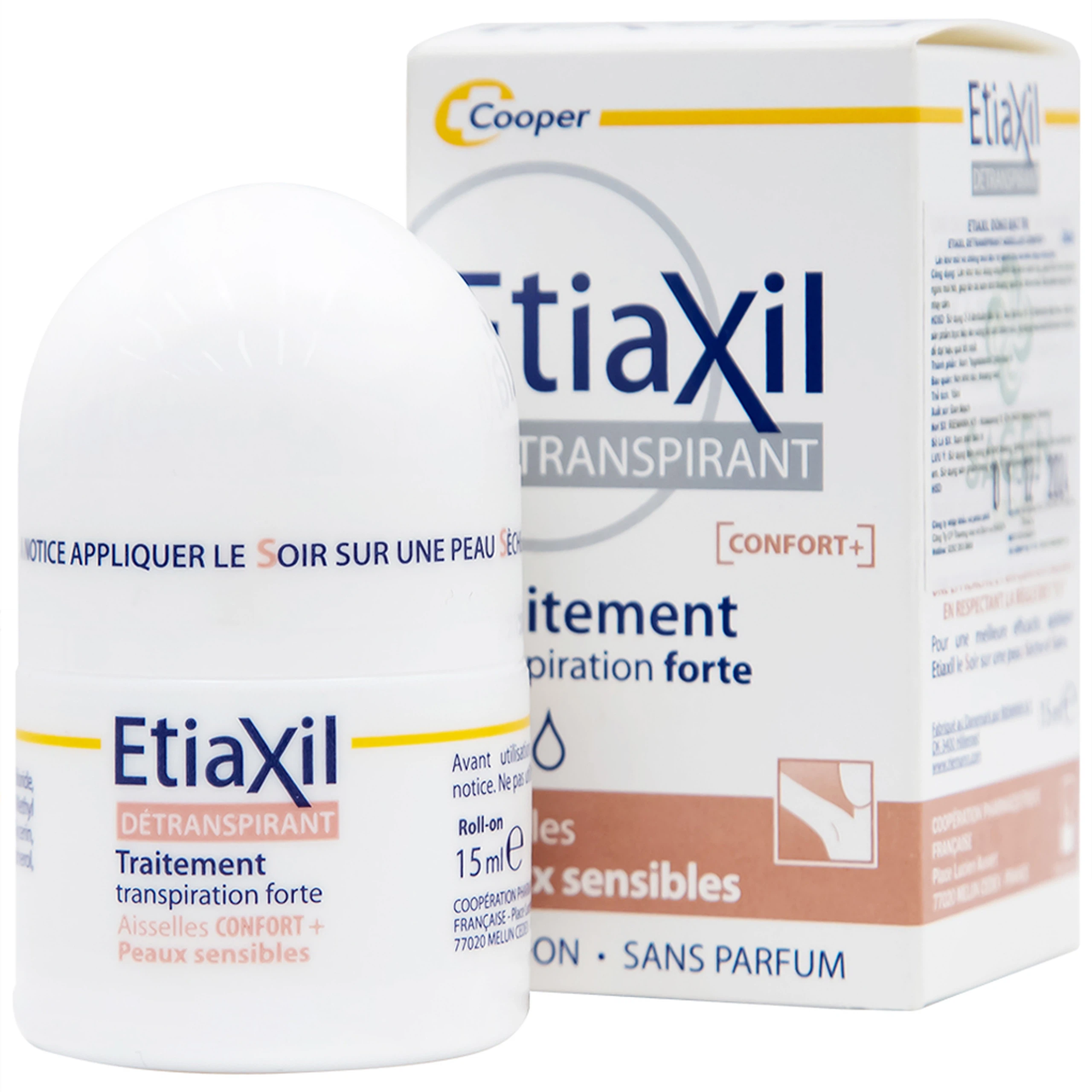 Lăn khử mùi EtiaXil Detranspirant Aisselles Comfort Plus chống mùi đặc trị dành cho da siêu nhạy cảm (15ml)