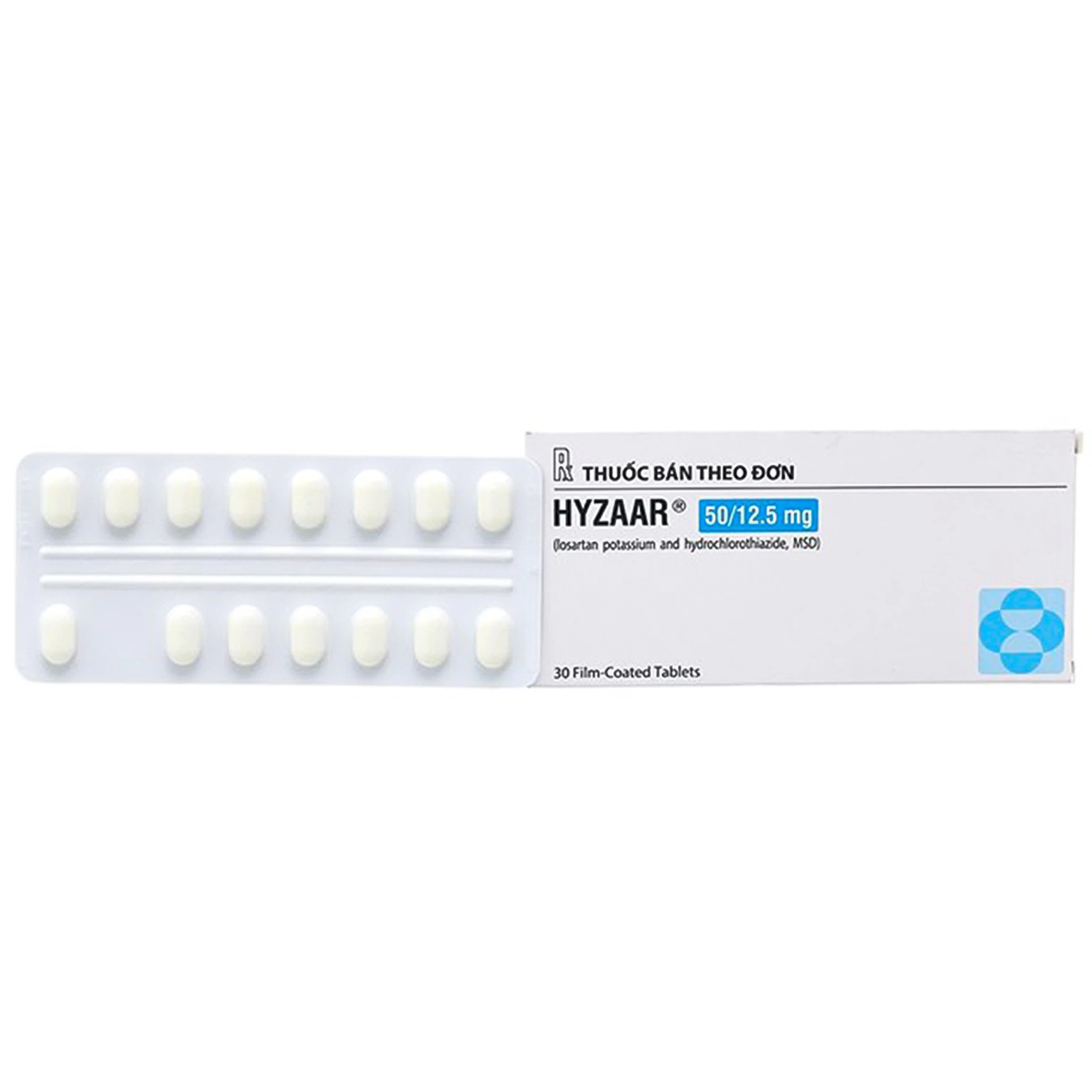 Thuốc Hyzaar 50/12.5mg MSD điều trị tăng huyết áp (2 vỉ x 14 viên)