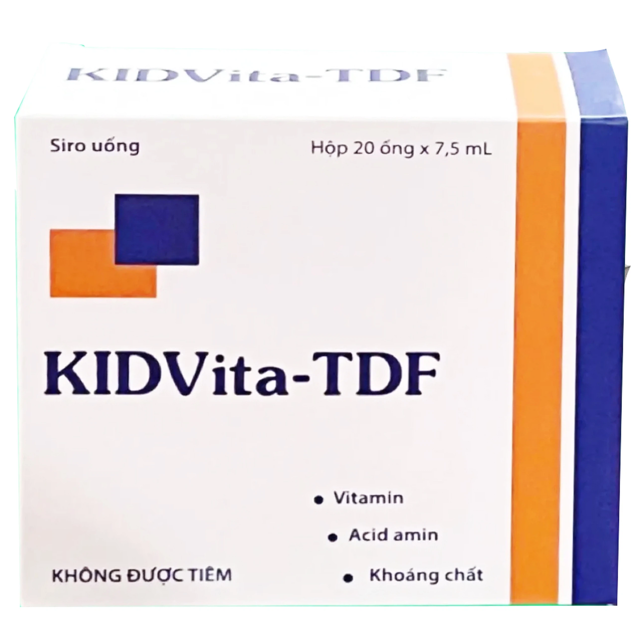 Siro uống KIDVita-TDF Hà Nam bổ sung các vitamin và acid amin thiết yếu cho cơ thể (20 ống x 7,5ml)