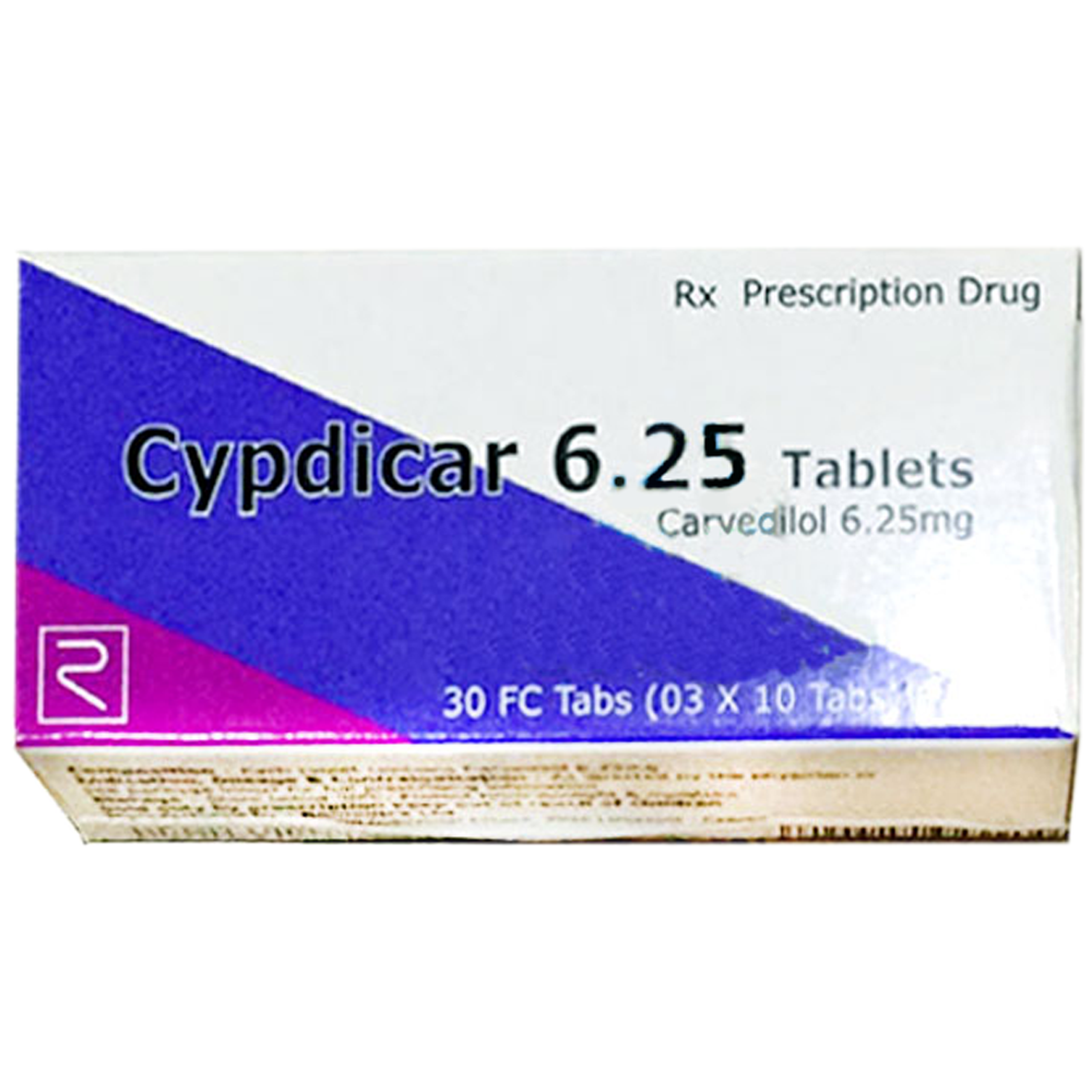 Thuốc Cypdicar 6.25mg Remedica điều trị tăng huyết áp (3 vỉ x 10 viên)
