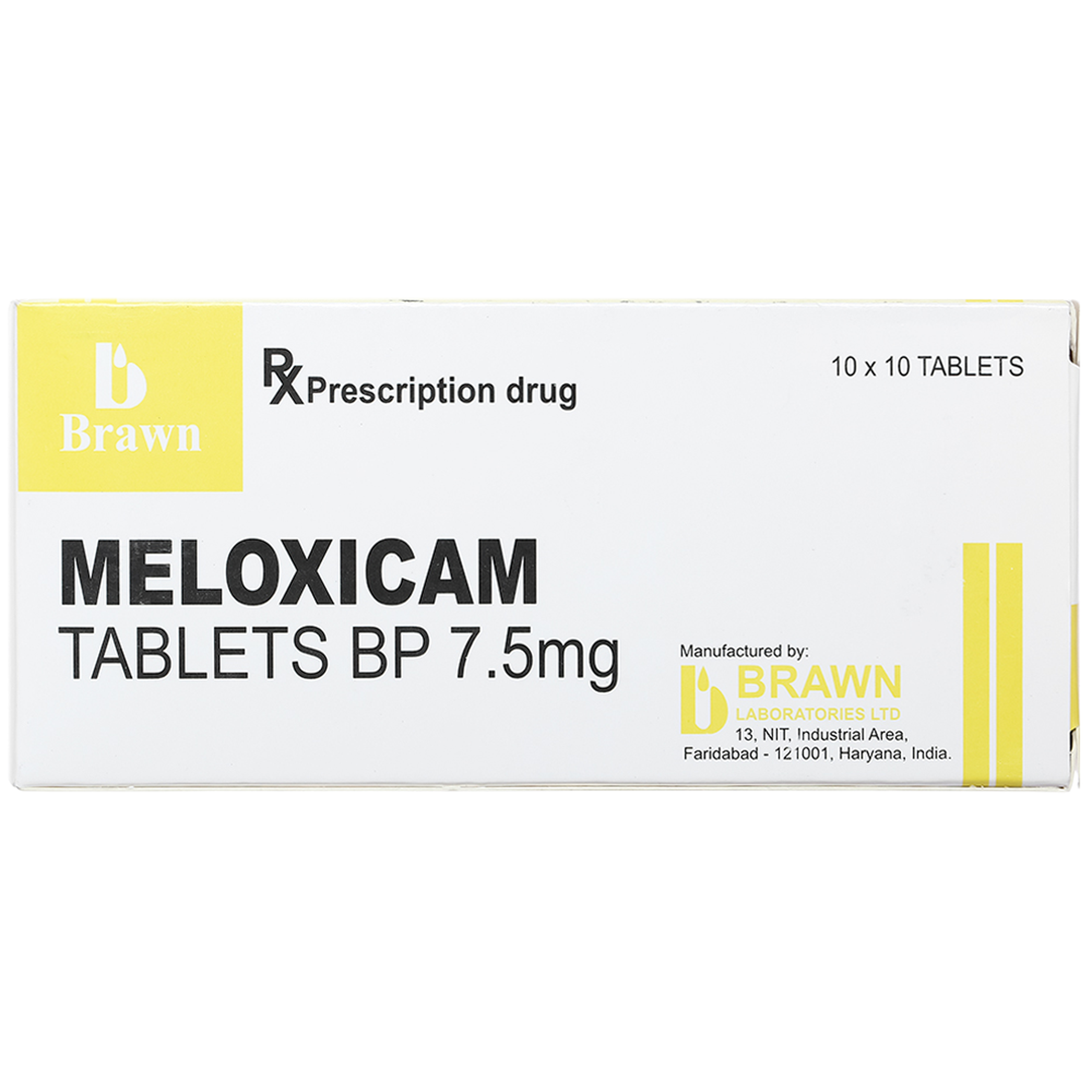 Thuốc Meloxicam Tablets BP 7.5mg B.Brawn giảm viêm xương khớp, viêm khớp dạng thấp (10 vỉ x 10 viên)