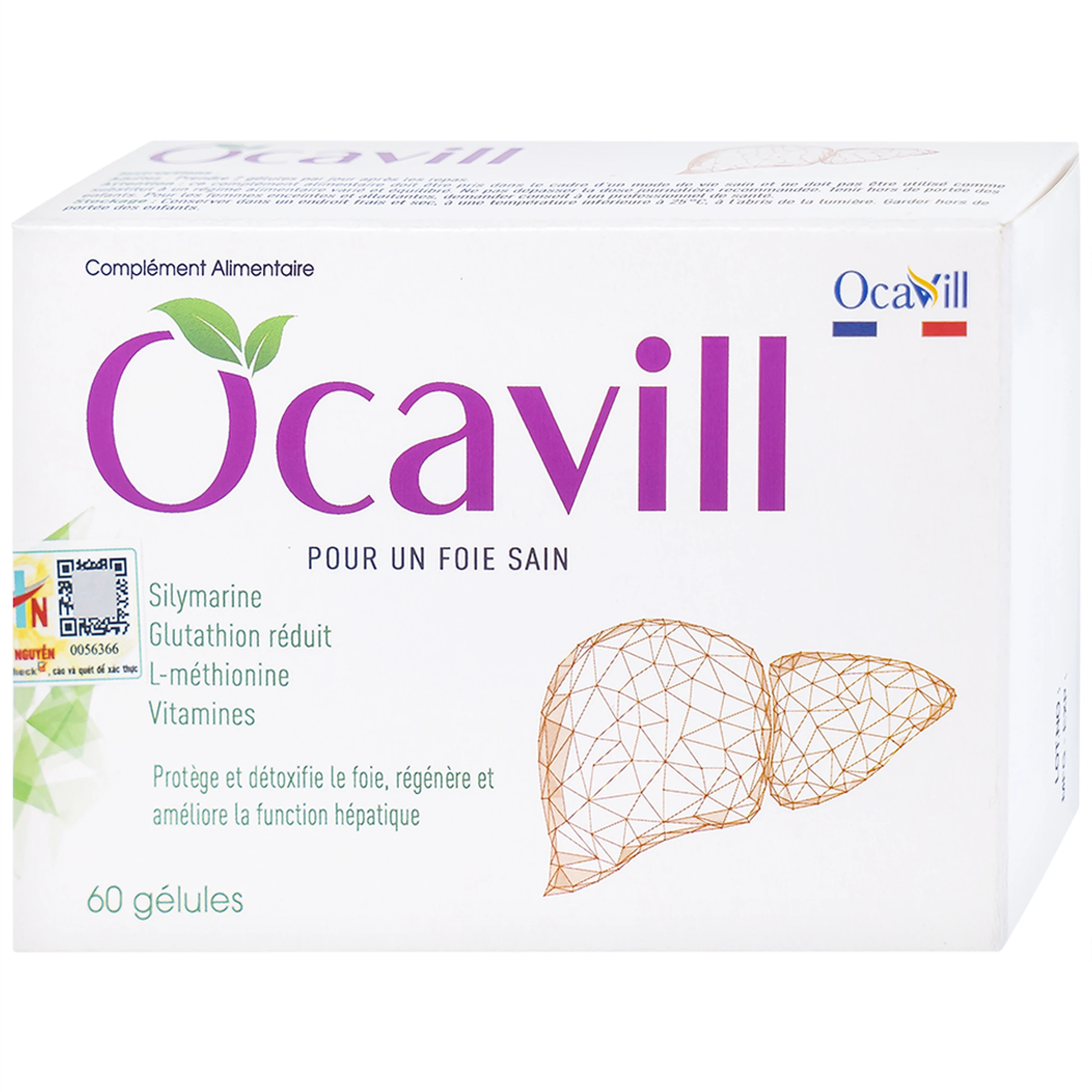 Viên uống Ocavill hỗ trợ tăng cường chức năng gan, giải độc gan, bảo vệ gan (4 vỉ x 15 viên)