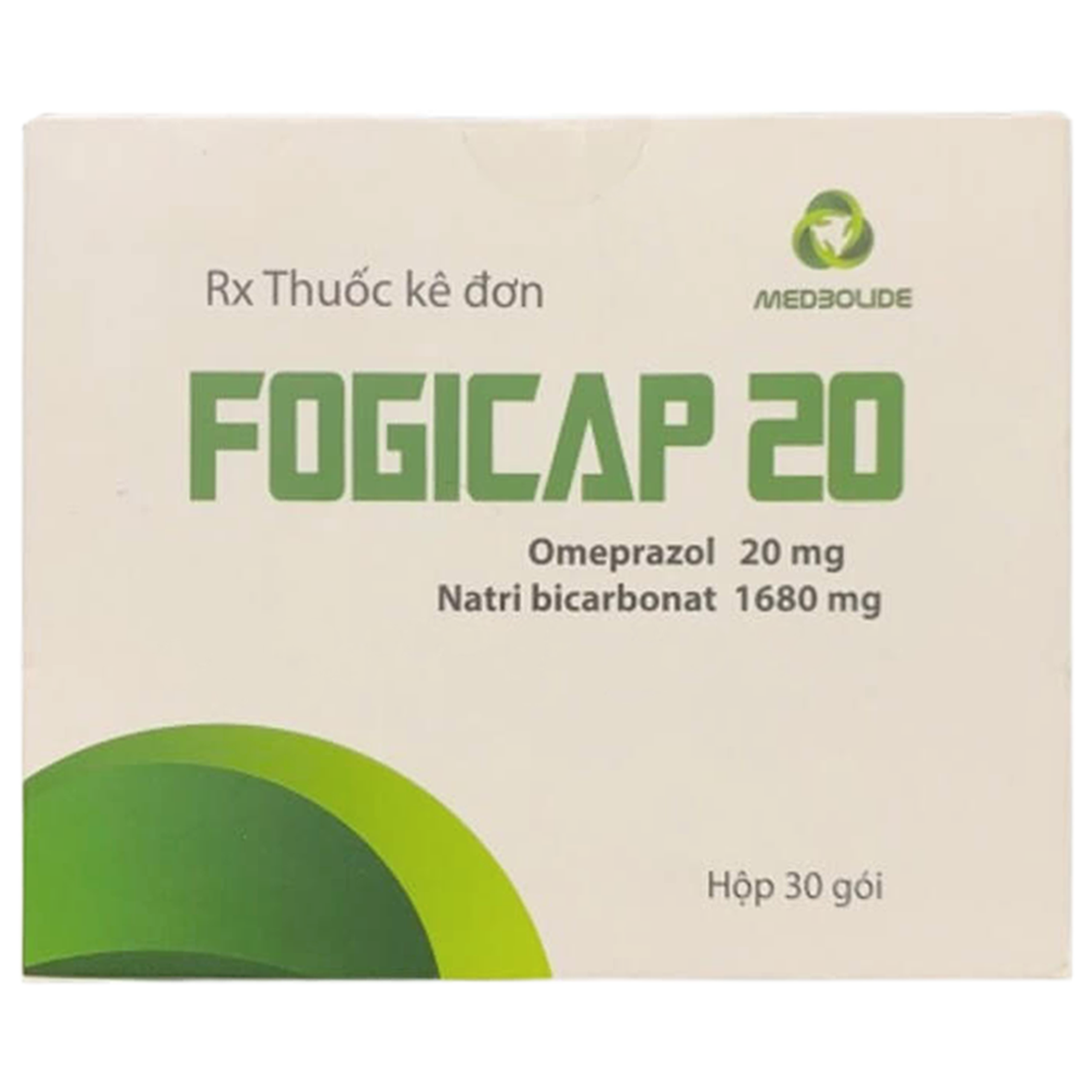 Thuốc bột Fogicap 20 Medbolide điều trị loét dạ dày - tá tràng, hồi lưu thực quản dạ dày (30 gói) 