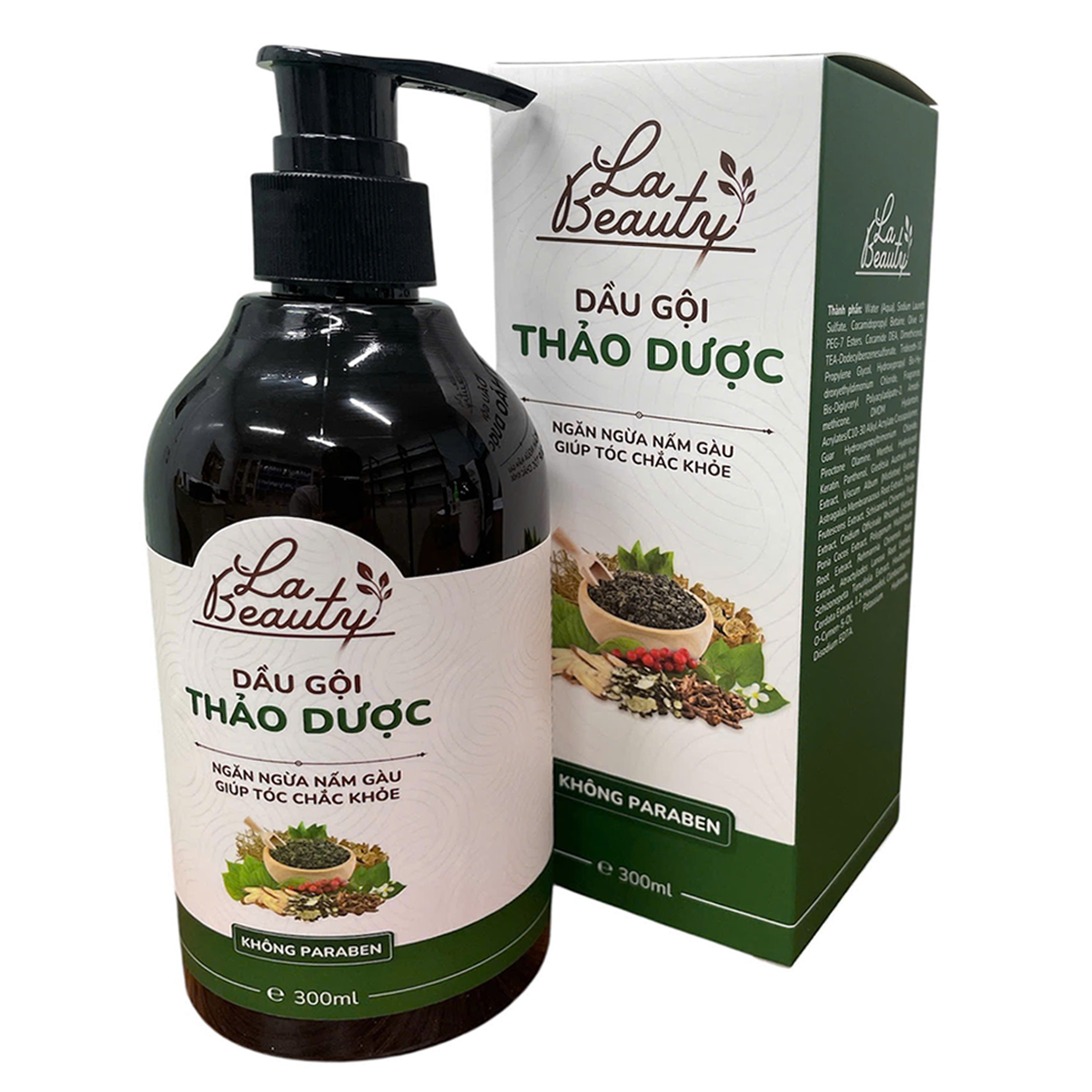 Dầu gội thảo dược La Beauty loại bỏ dầu nhờn trên da đầu, ngăn nấm, gàu và giảm gãy rụng (300ml)