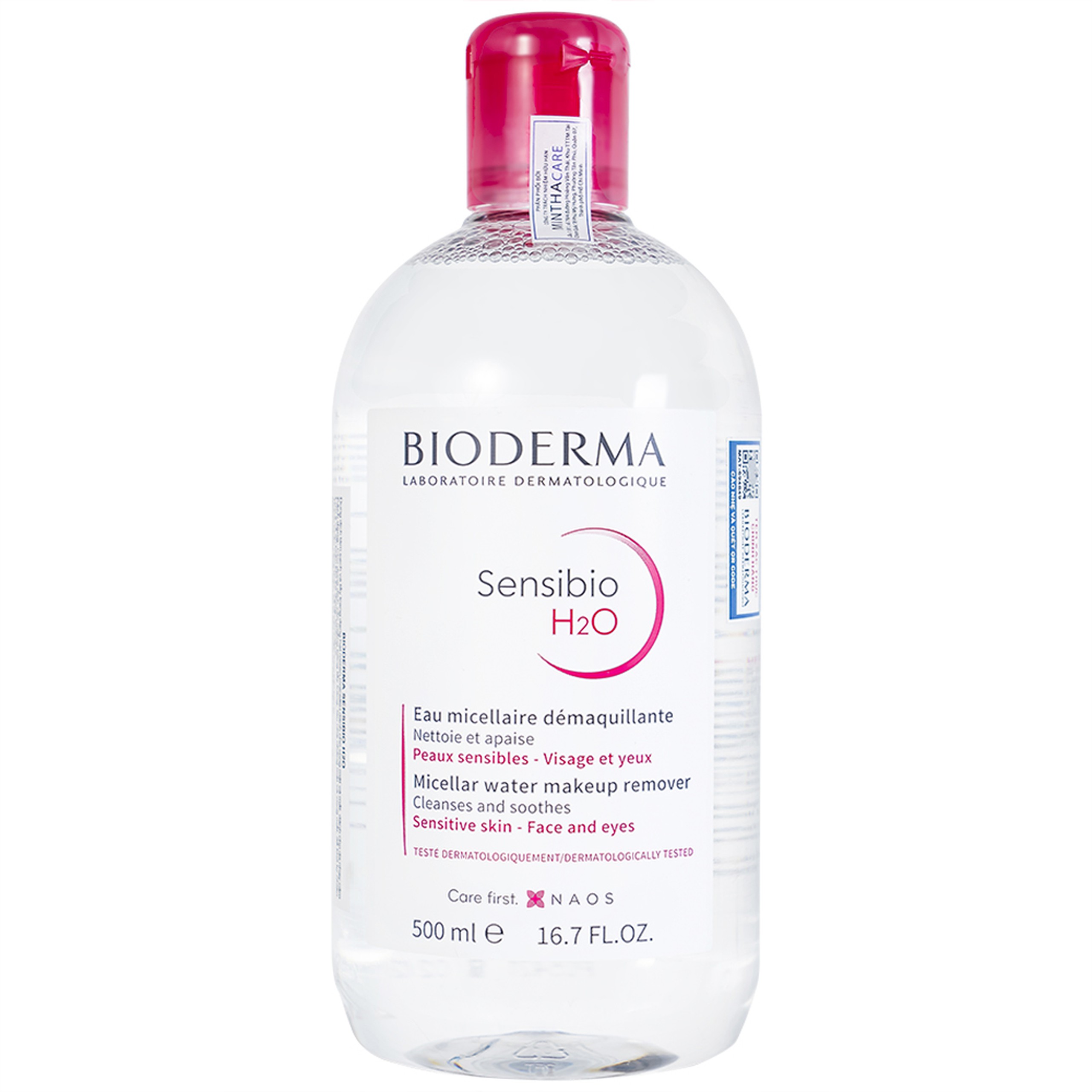 Dung dịch Bioderma Sensibio H2O dạng hạt mixen (micelle) dùng tẩy trang dành cho mặt, mắt, da nhạy cảm (500ml)