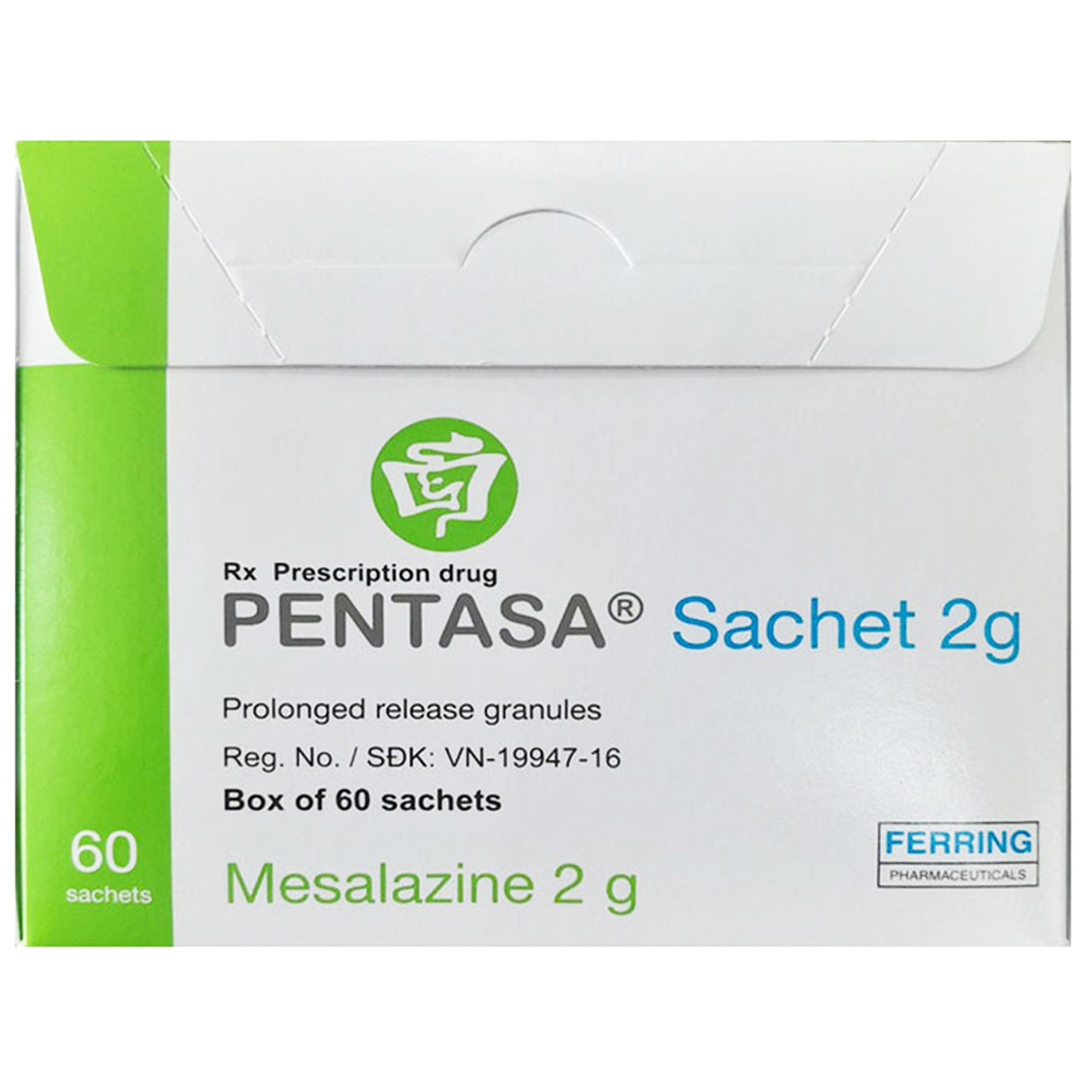 Cốm Pentasa Sachet 2g Ferring điều trị viêm loét đại tràng, bệnh Crohn (60 gói) 