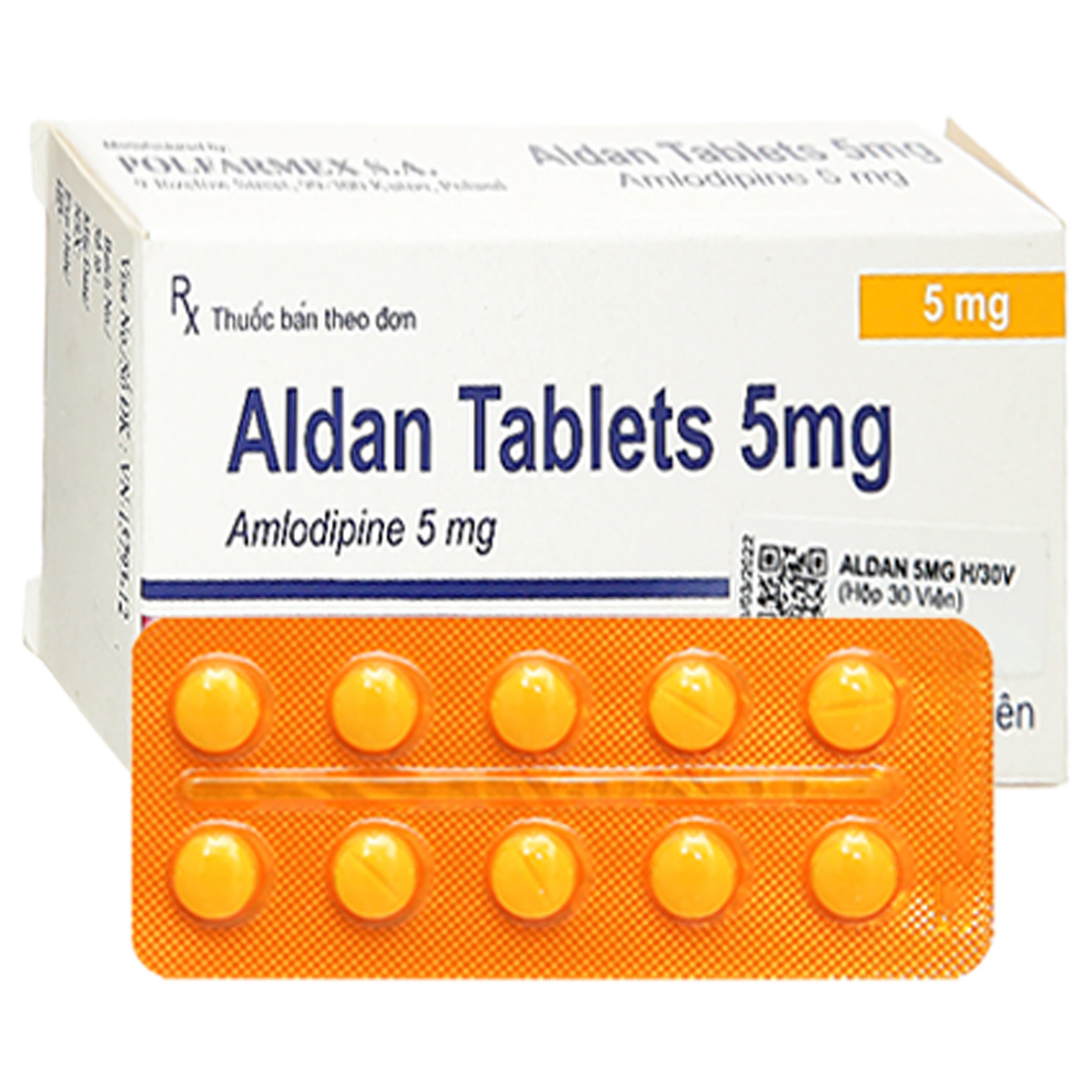 Thuốc Aldan Tablets 5mg Polfarmex điều trị tăng huyết áp (3 vỉ x 10 viên)