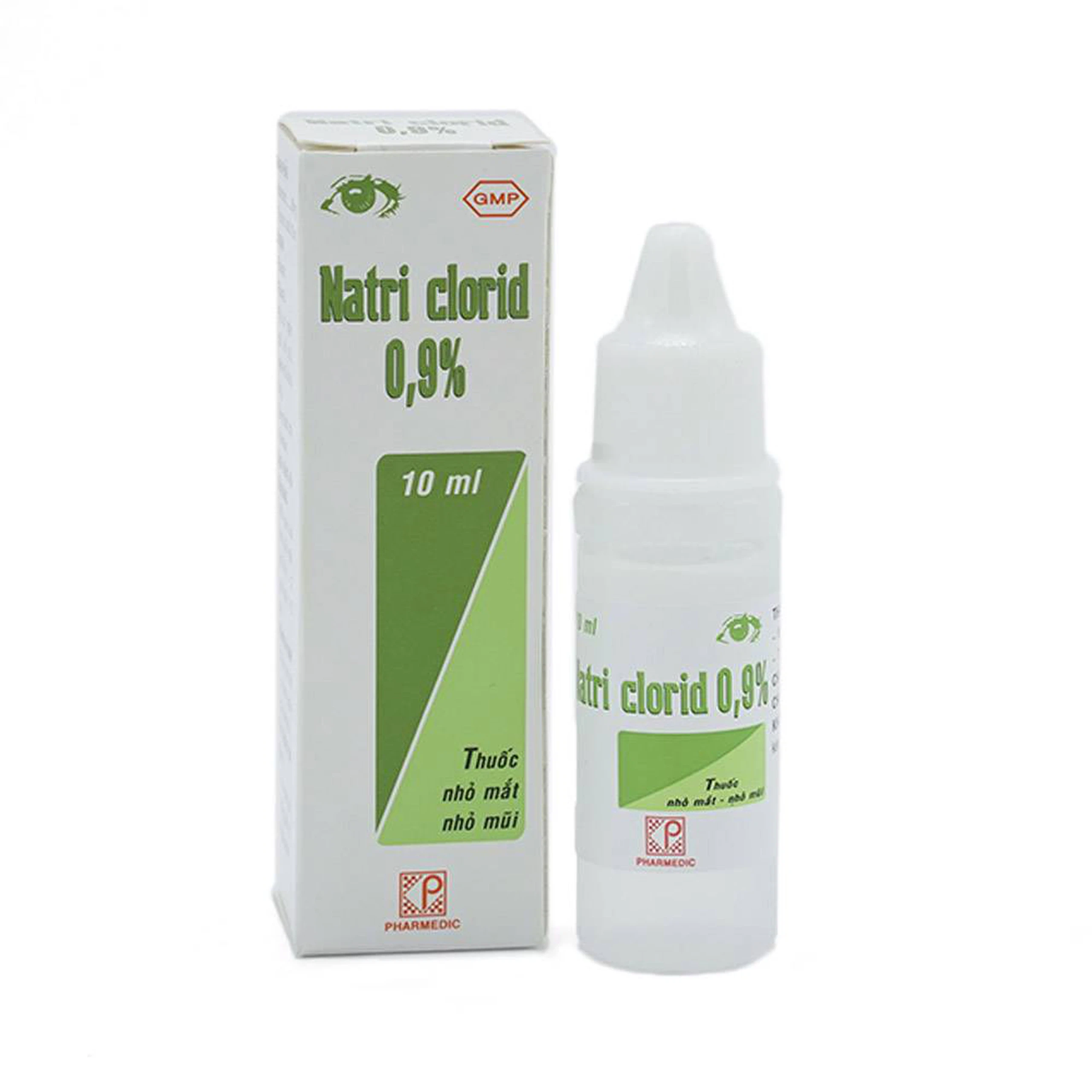 Thuốc nhỏ mắt, nhỏ mũi Natri Clorid 0,9% Pharmedic hỗ trợ rửa mắt, rửa mũi, phụ trị nghẹt mũi, sổ mũi (10ml)