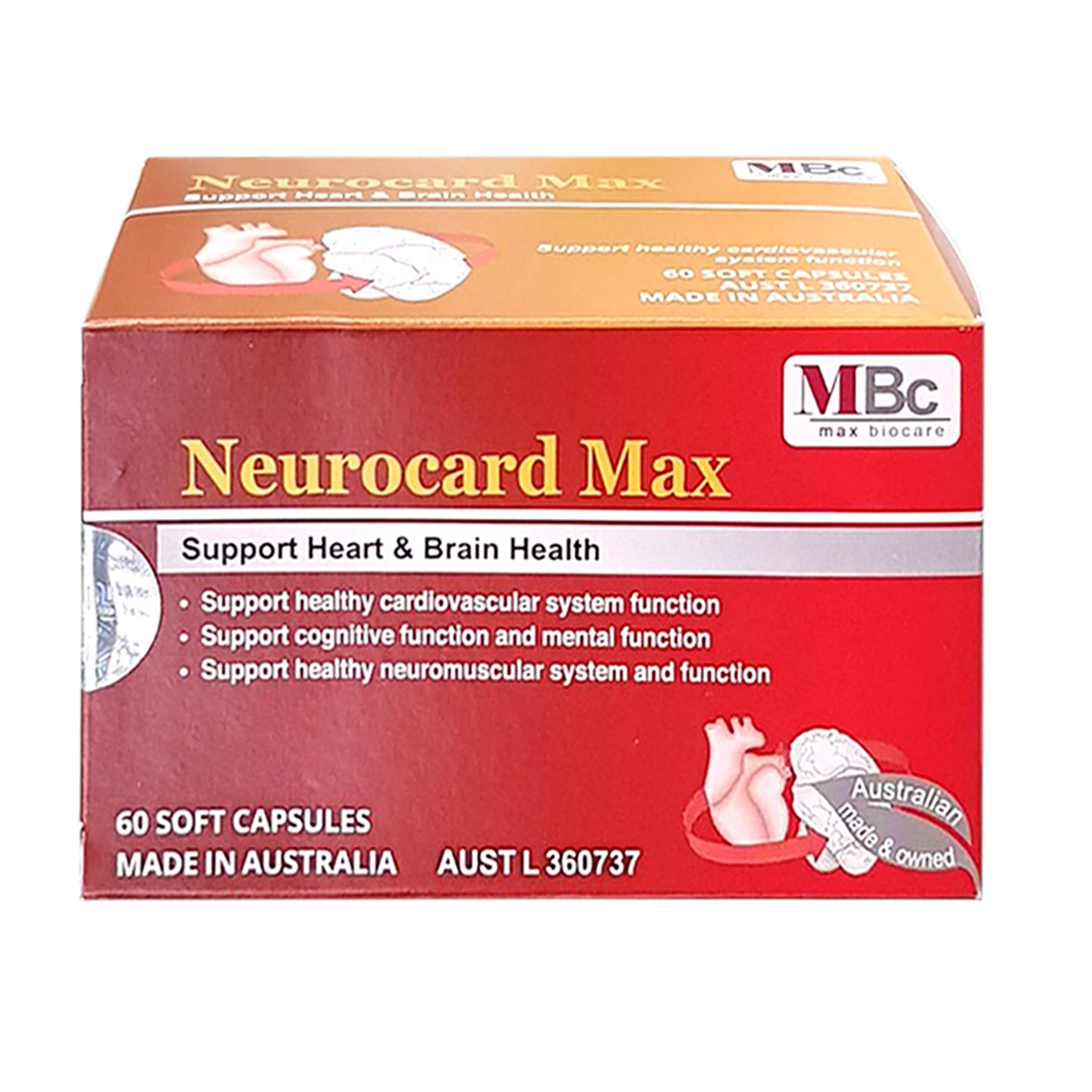 Viên uống Neurocard Max Luca Pharma hỗ trợ chức năng hệ tim mạch, tuần hoàn máu (6 vỉ x 10 viên) 