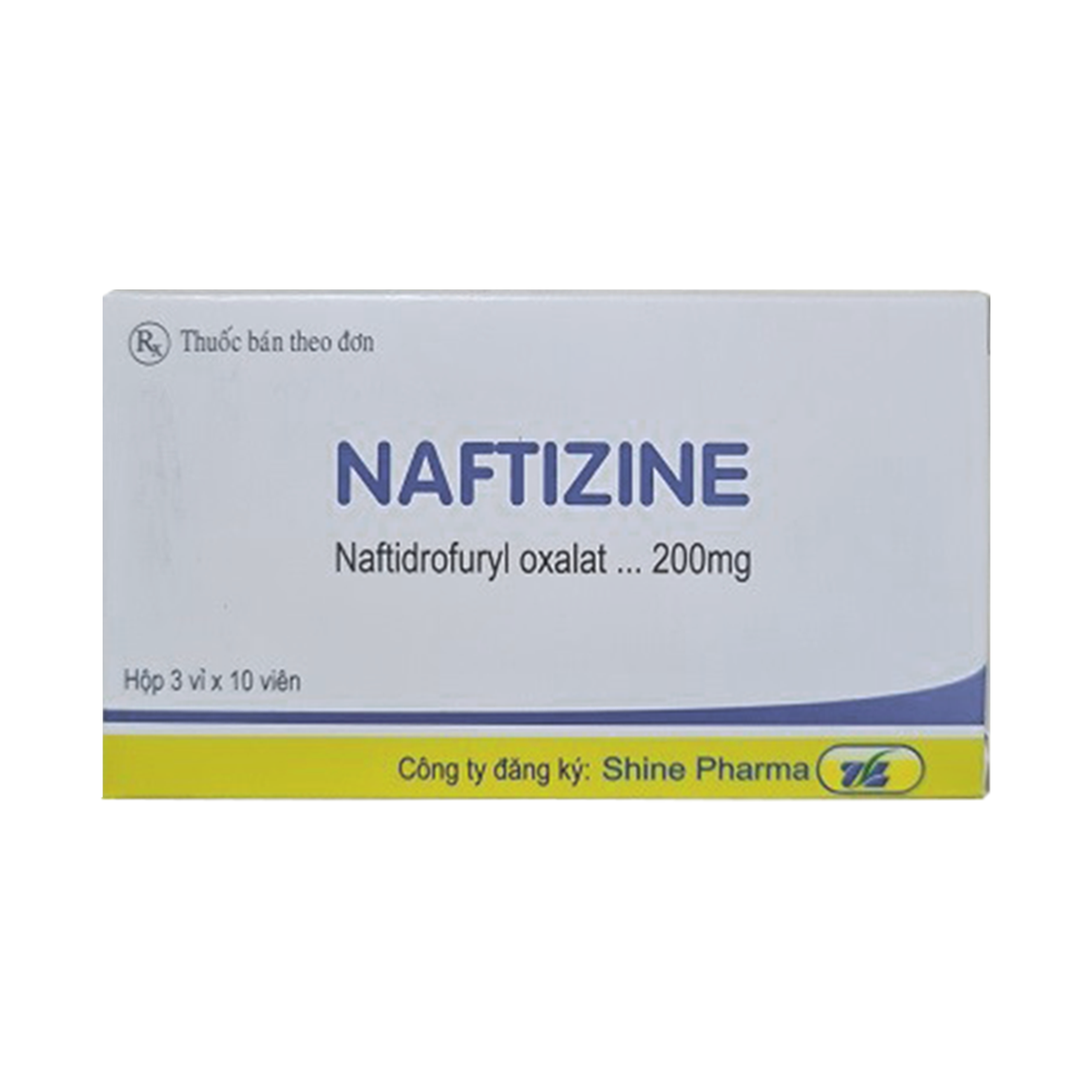Thuốc Naftizine 200mg Shine Pharma điều trị triệu chứng đau cách hồi (3 vỉ x 10 viên)