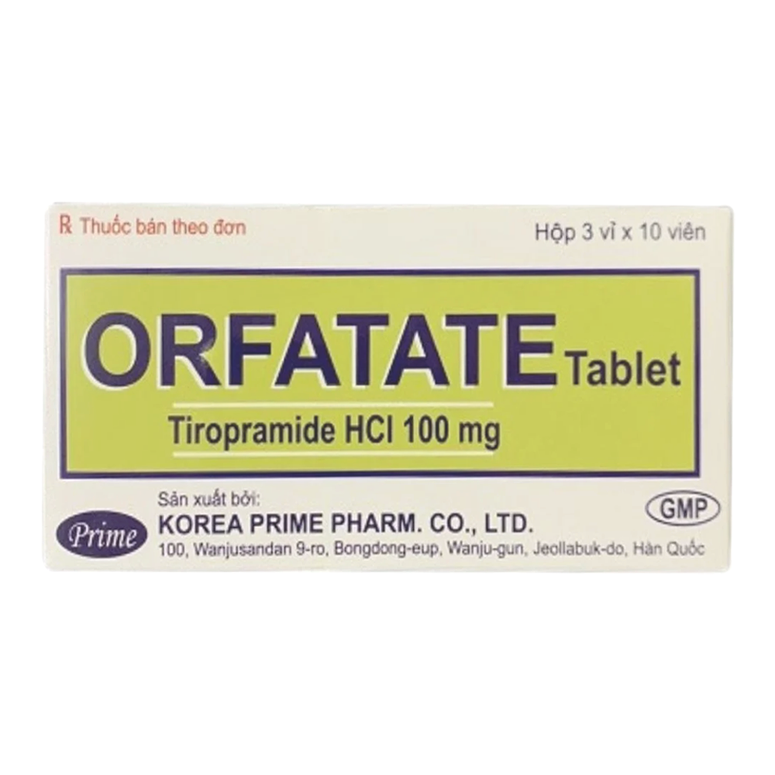 Thuốc Orfatate 100mg Korea Prime điều trị co thắt dạ dày - ruột (3 vỉ x 10 viên)