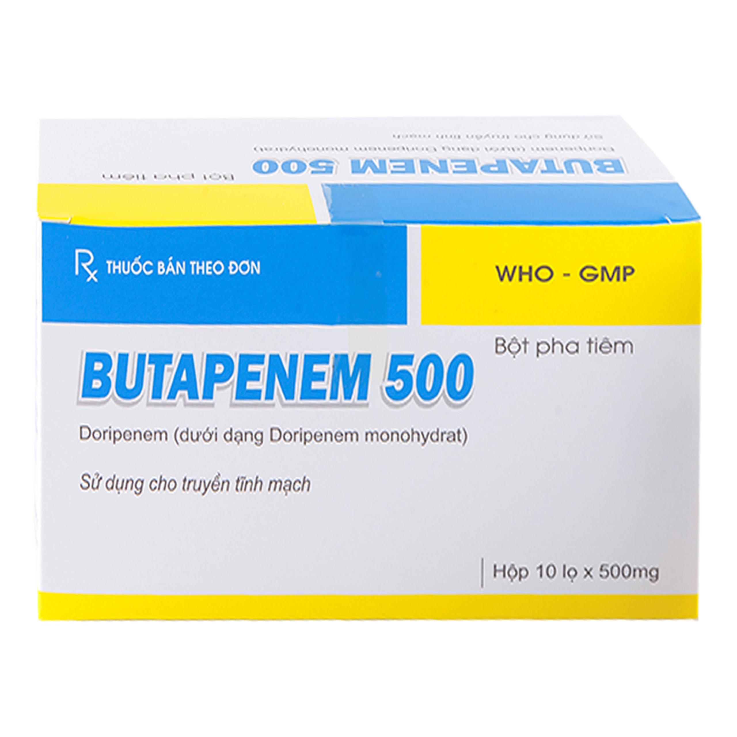 Bột pha tiêm Butapenem 500 HQ Pharma điều trị nhiễm khuẩn (10 lọ)