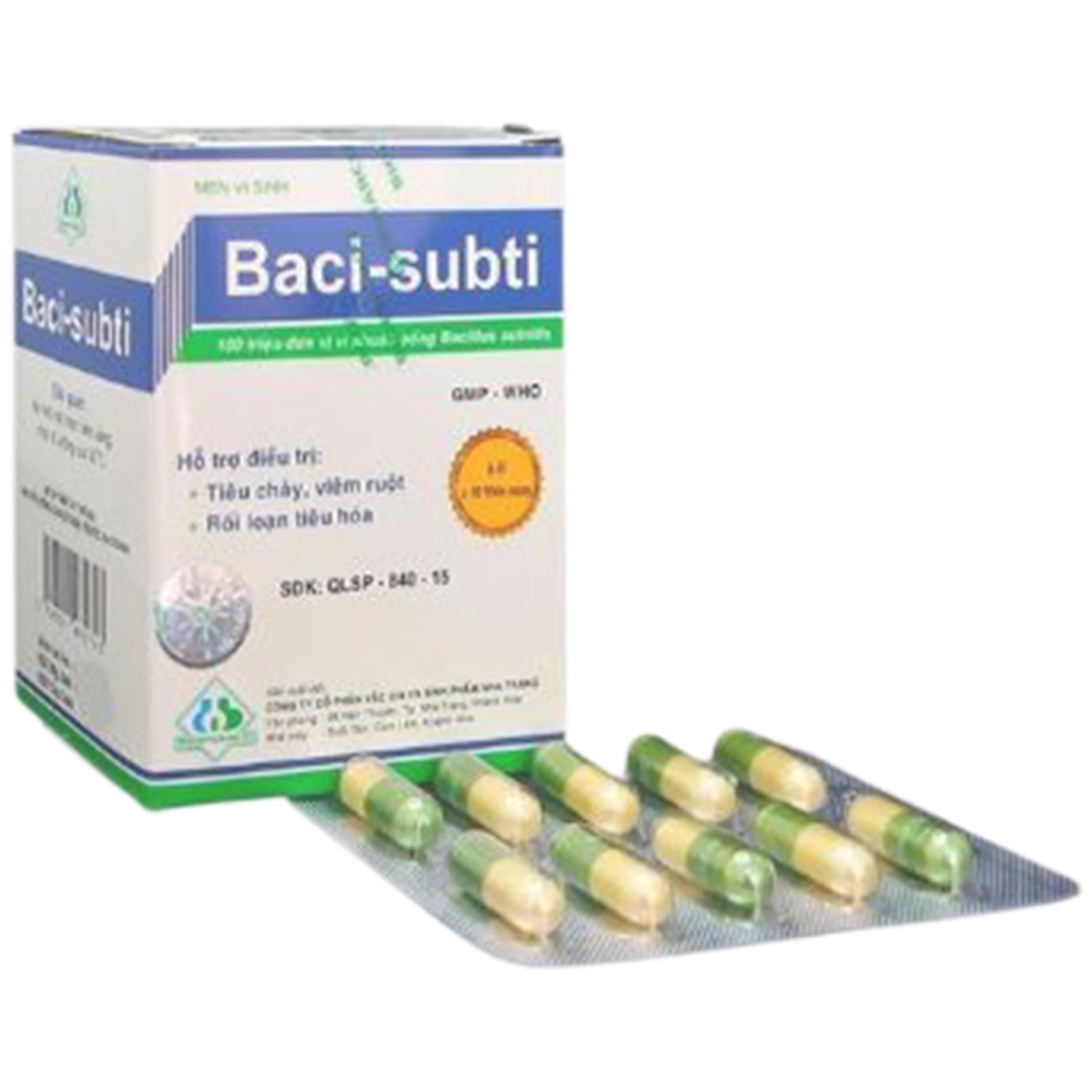 Men vi sinh Baci-subti Biopharco hỗ trợ điều trị tiêu chảy, viêm ruột, rối loạn tiêu hóa (6 vỉ x 10 viên)