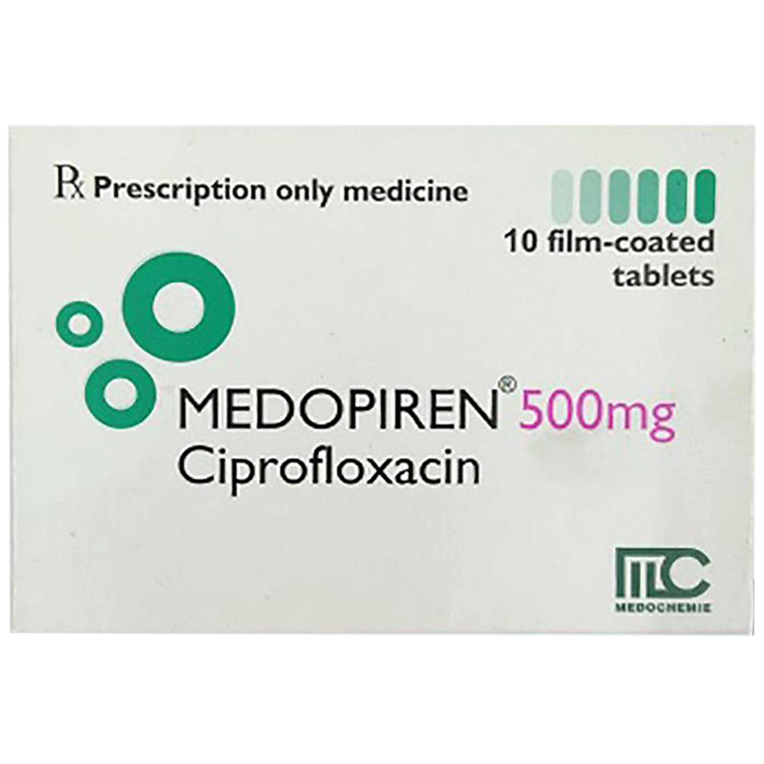 Thuốc Medopiren 500mg điều trị nhiễm khuẩn (1 vỉ x 10 viên)