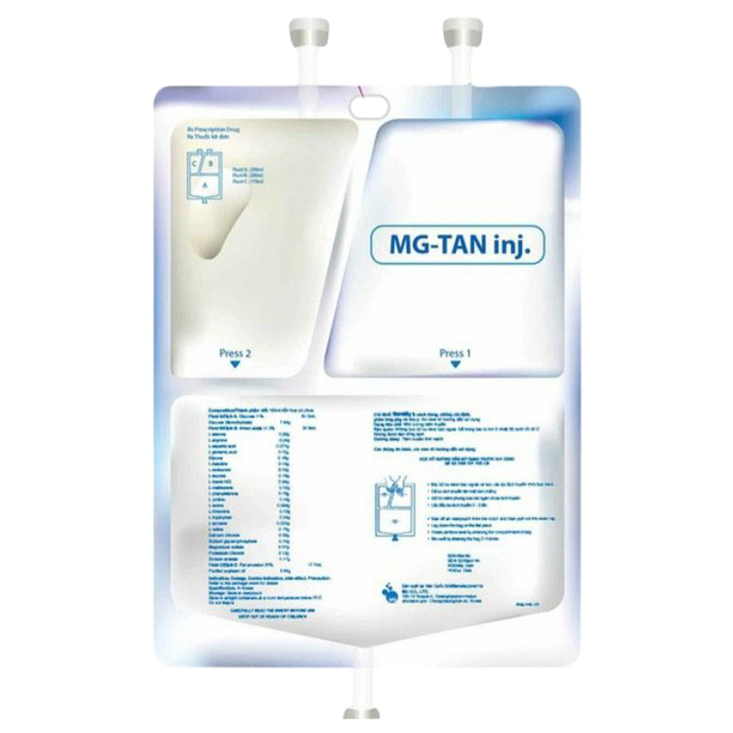 Dịch tiêm truyền MG-TAN Inj 480ml cung cấp nước, chất điện giải, acid amin và calo cho bệnh nhân