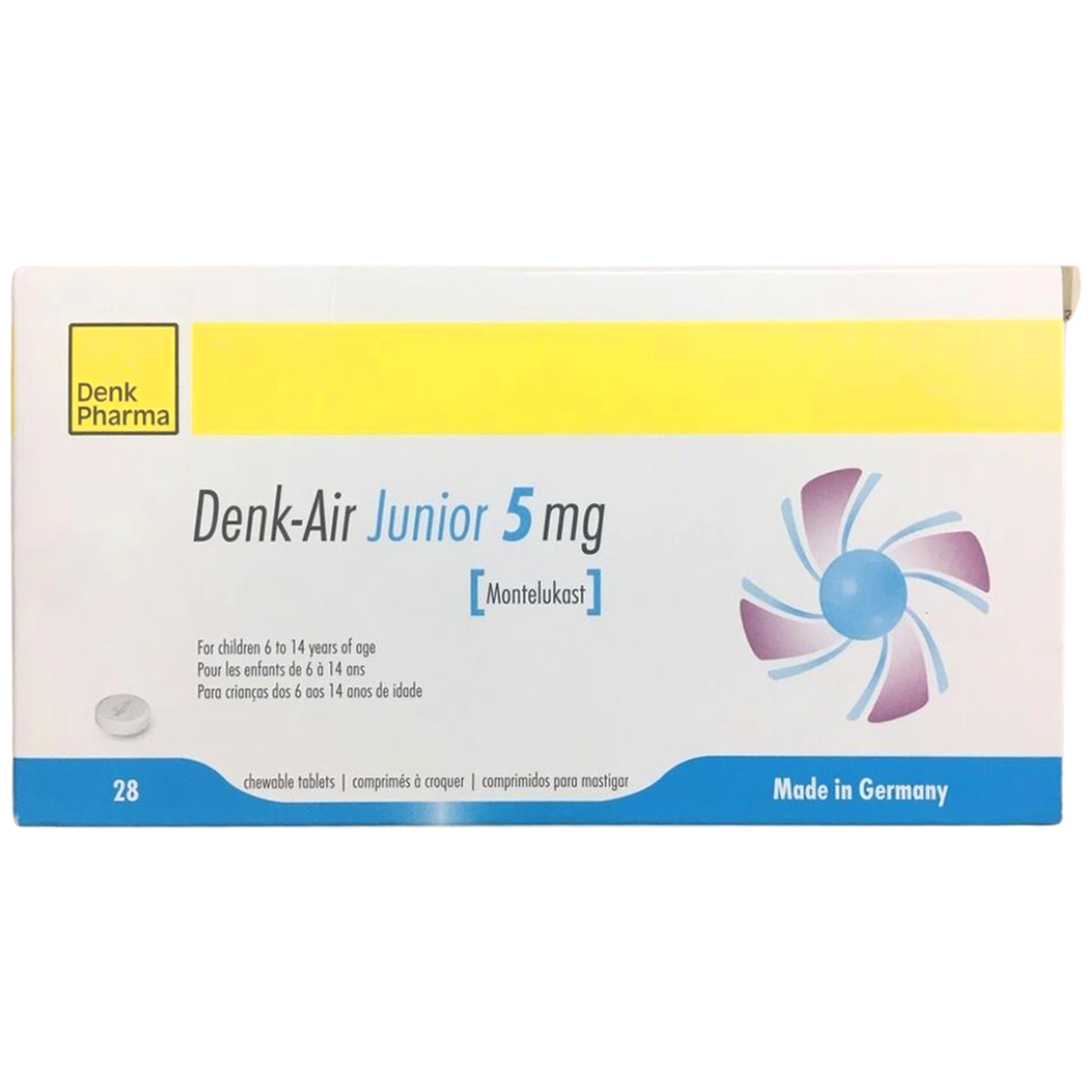 Thuốc Denk-Air Junior 5mg Denk Pharma điều trị hen suyễn (2 vỉ x 14 viên)