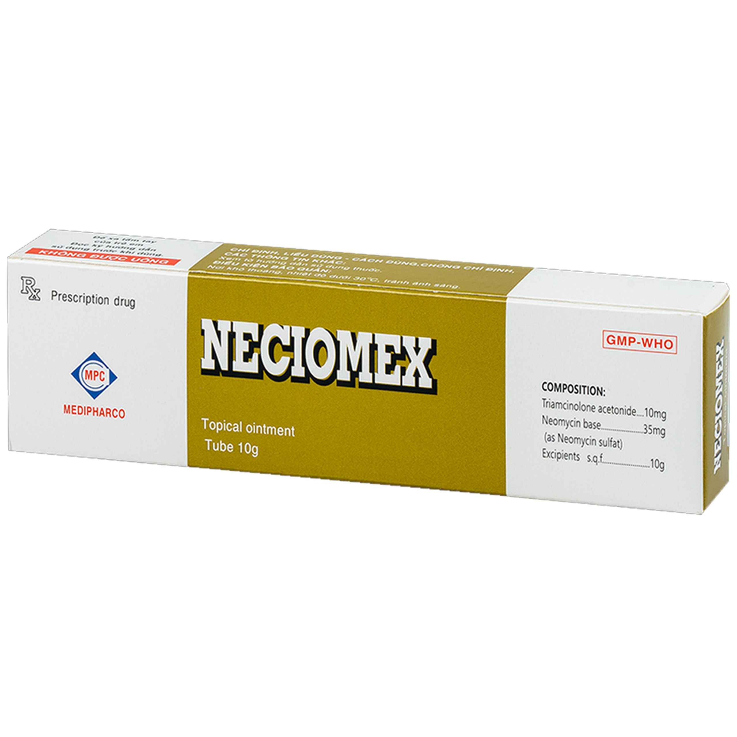 Thuốc mỡ bôi da Neciomex Medipharco điều trị các bệnh chàm, viêm da (10g)
