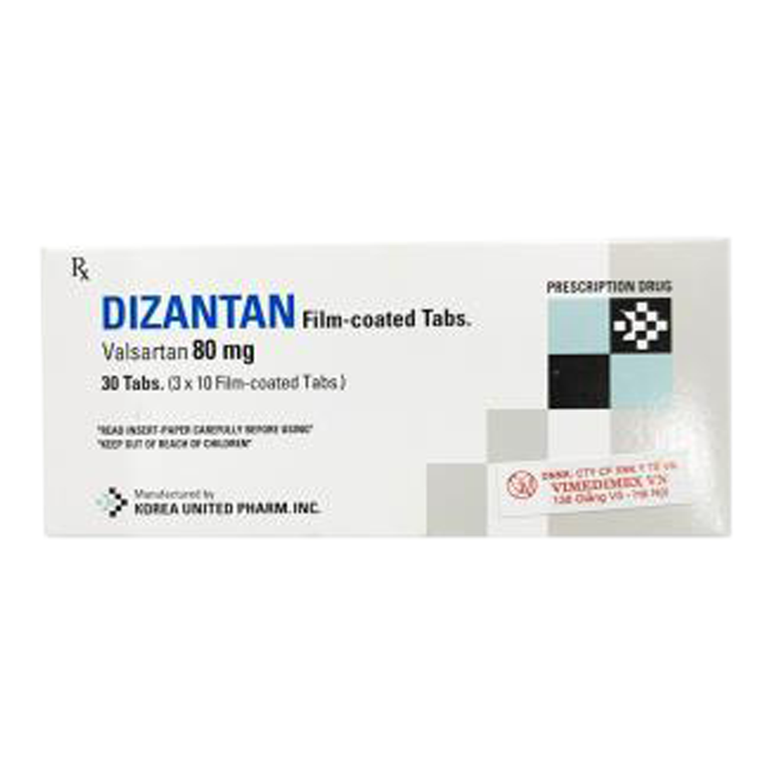Thuốc Dizantan 80mg Korea United điều trị tăng huyết áp, suy tim, giảm tỷ lệ tử vong do tim mạch (3 vỉ x 10 viên)