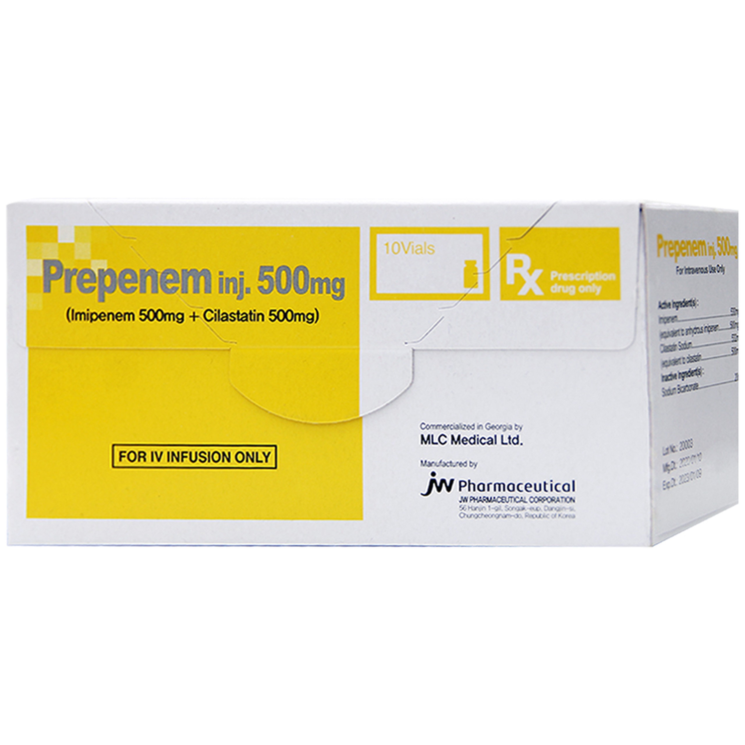 Thuốc tiêm Prepenem 500mg JW Pharmaceutical điều trị nhiễm khuẩn (1 lọ)