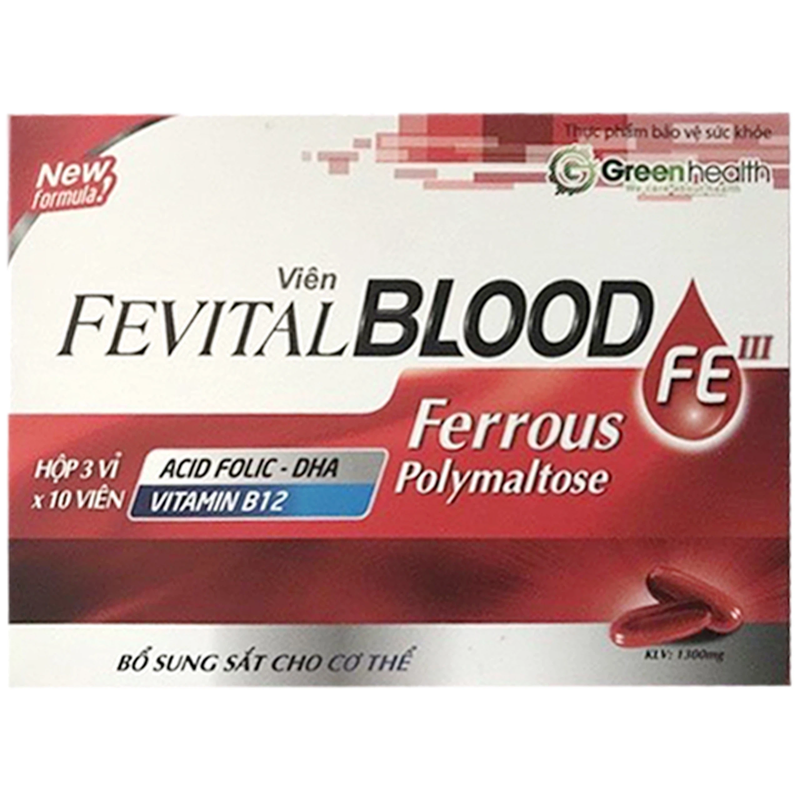 Thuốc Fevital Blood Dolexphar bổ sung sắt, vitamin, khoáng chất (3 vỉ x 10 viên)