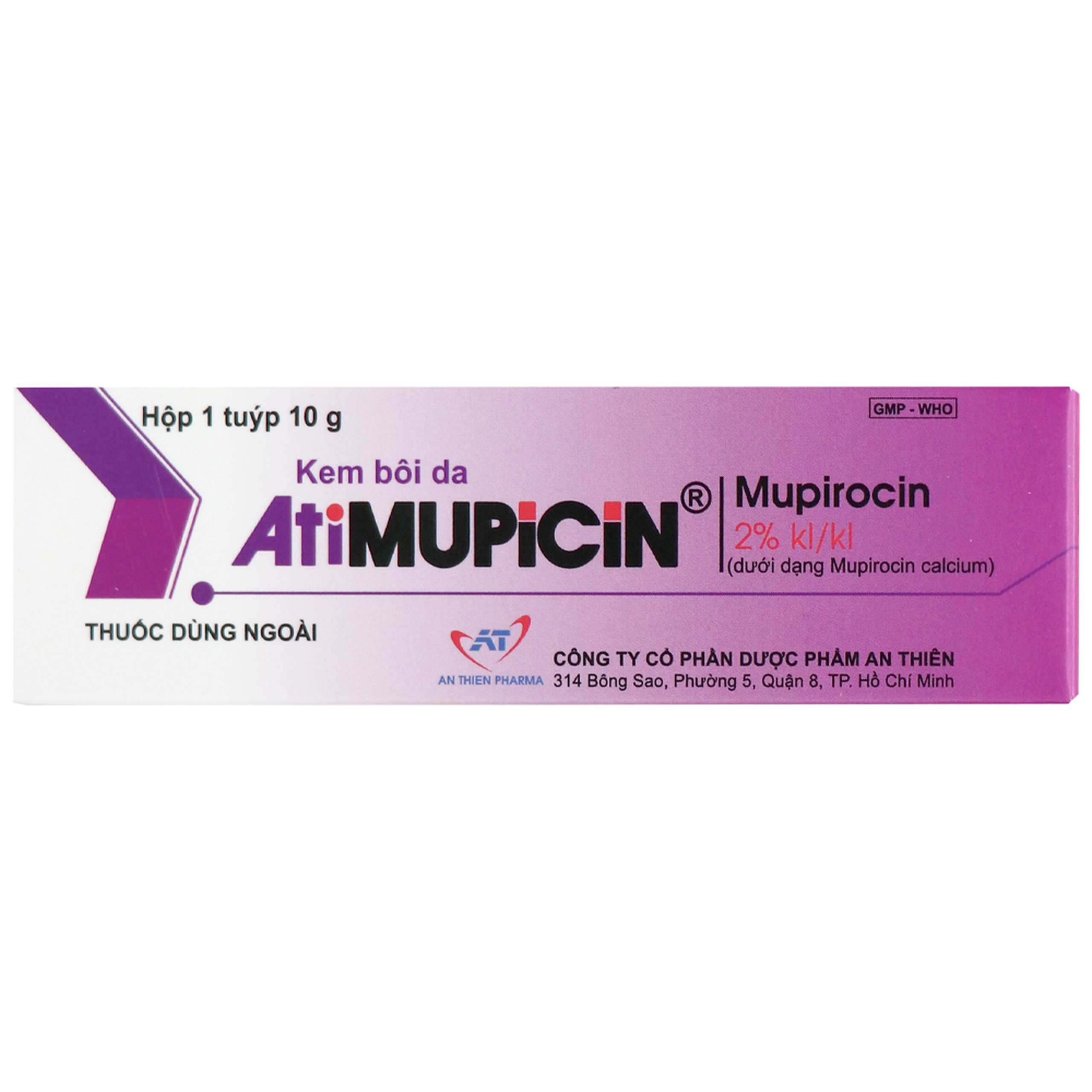 Kem bôi da AtiMupicin An Thiên điều trị chốc lở, viêm nang lông (10g)