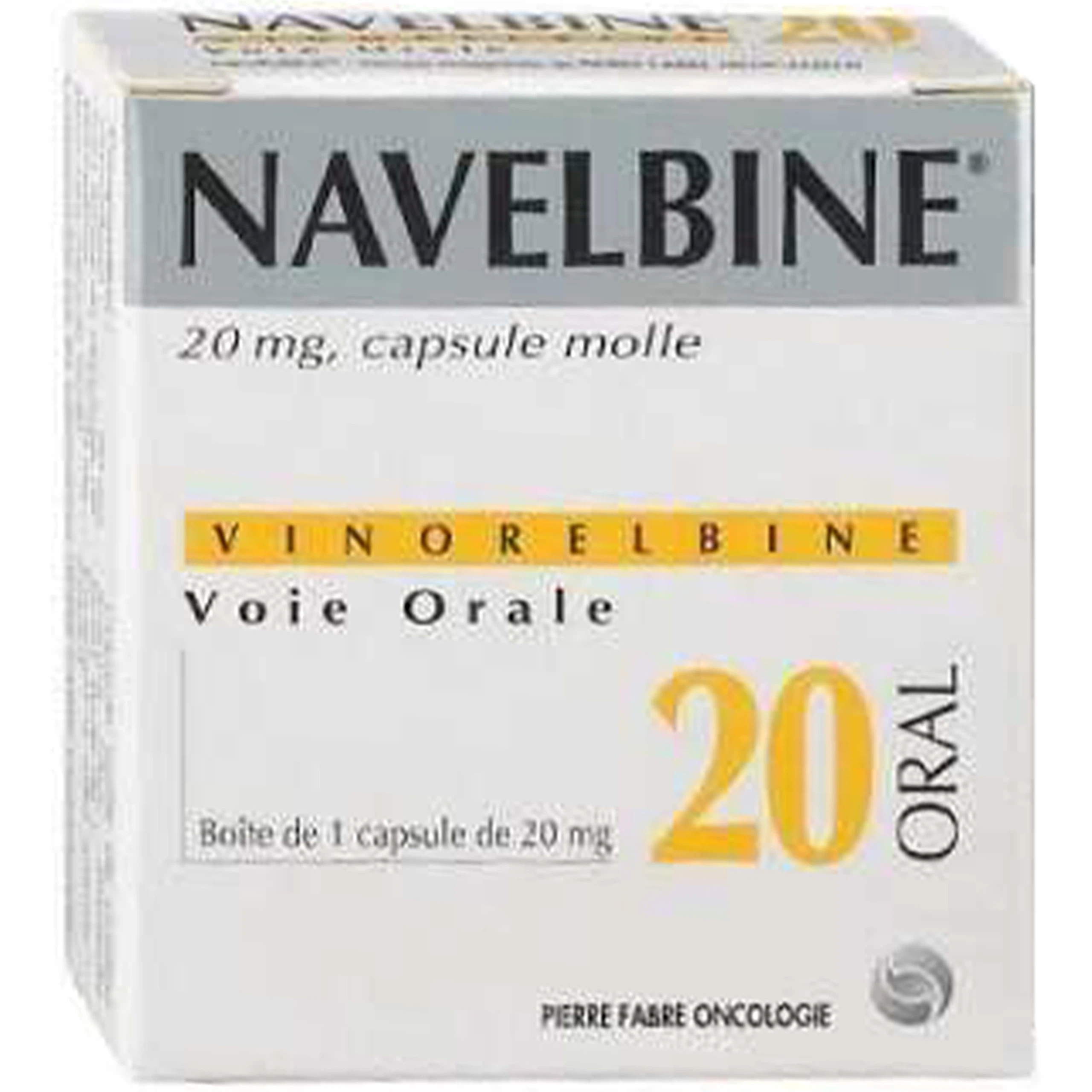 Thuốc Navelbine 20mg Pierre Fabre điều trị ung thư phổi, ung thư vú (1 vỉ x 1 viên)