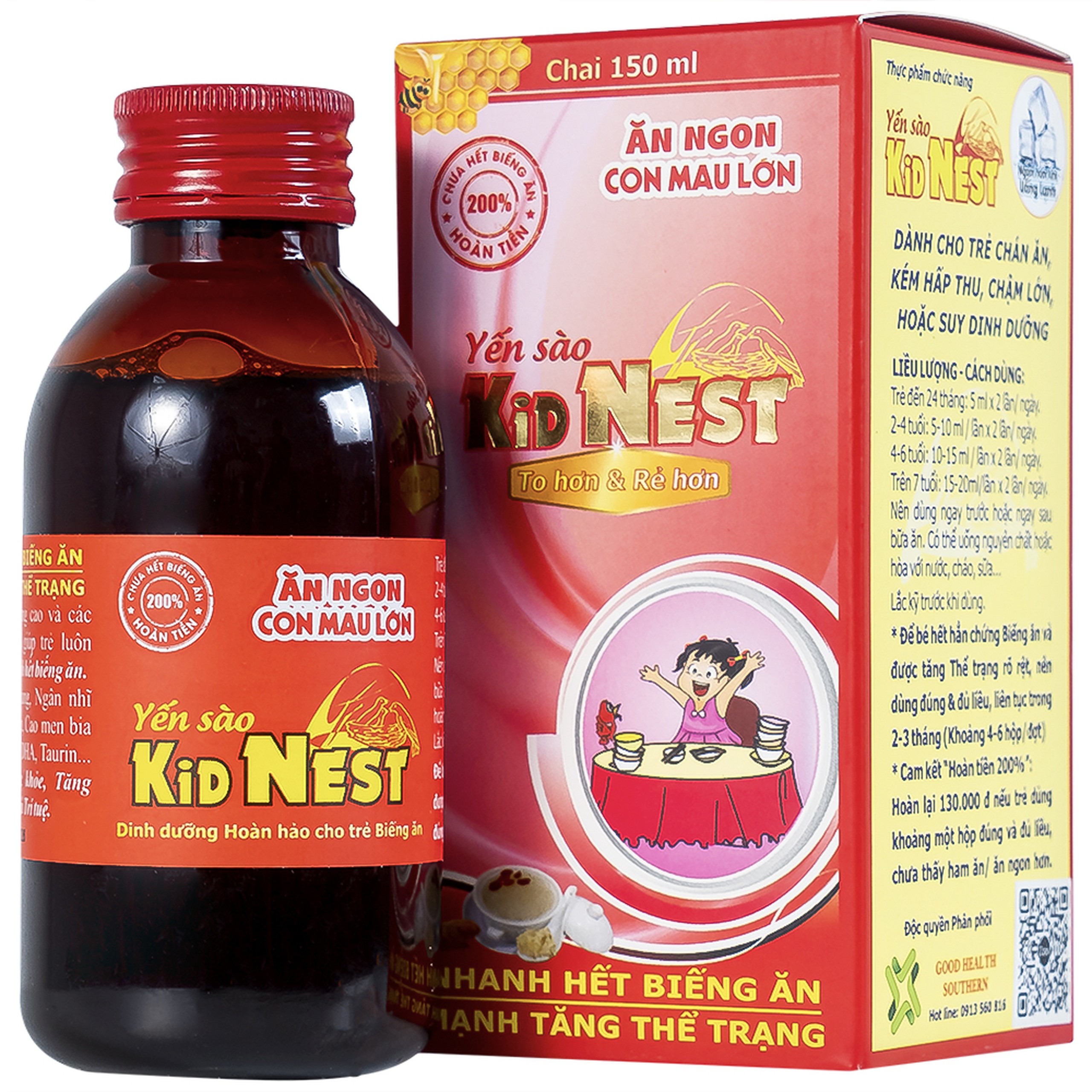 Yến sào Kid Nest Good Health giúp trẻ nhanh hết biếng ăn, ngủ ngon, tăng thể trạng (150ml)